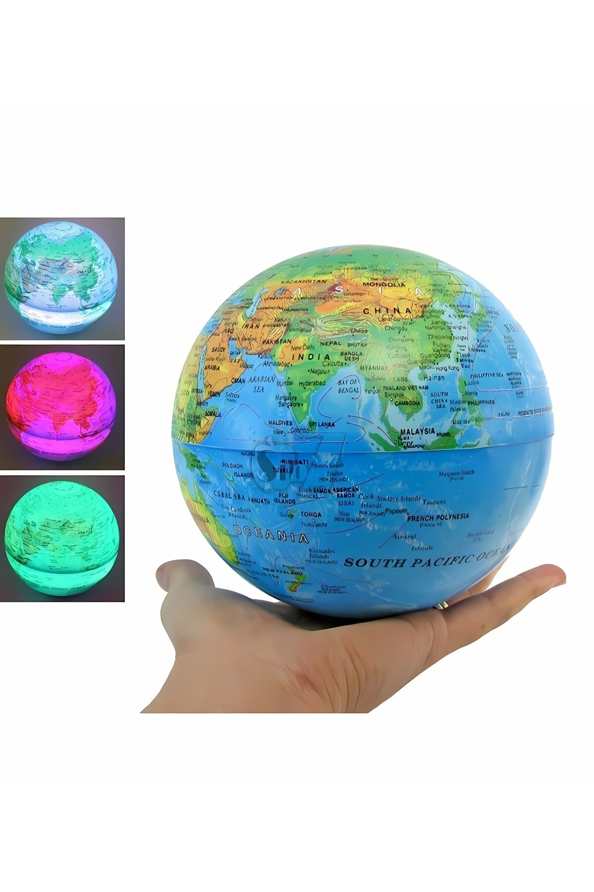 Wolawood-Magic 360 °   Rotating Tutorial Illuminated Ellipse World Map Globe Automatic Rotation Gift Decor 4