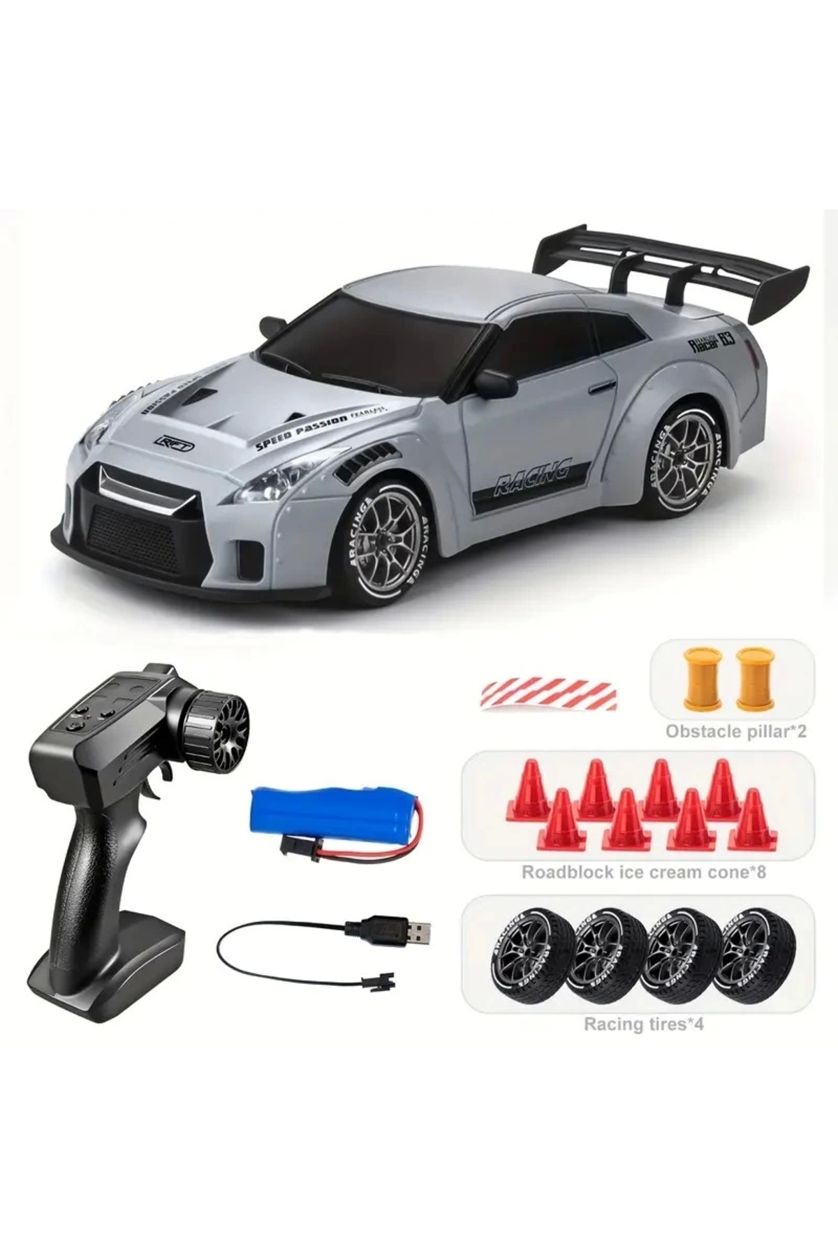 RC Power Nissan GTR 1:24 Drift 4X4 Şarjlı RC Uzaktan Kumandalı 20