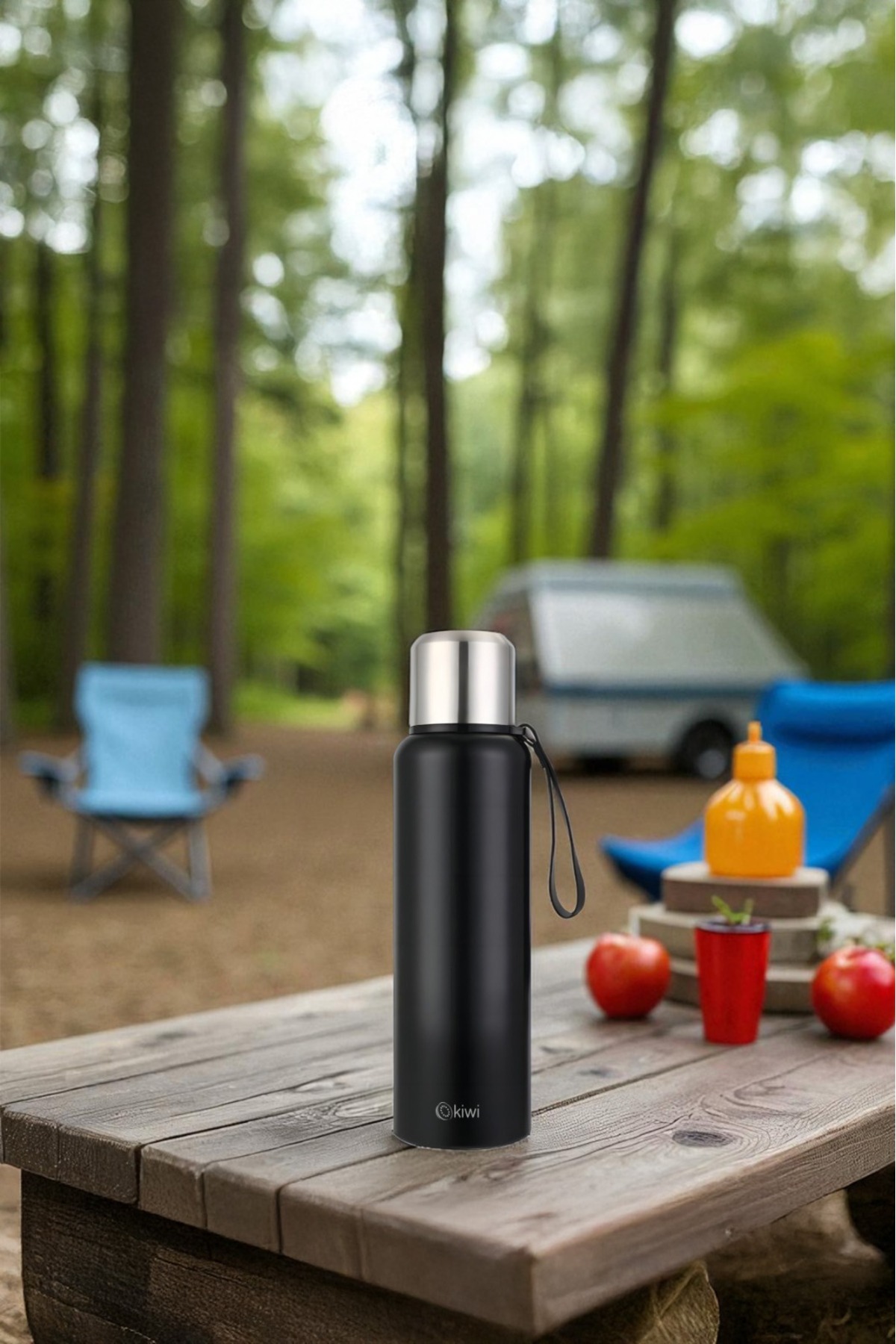 Kiwi Çift Kat Paslanmaz Çelik Bardaklı 750 ml Termos. Kamp Bebek Mama Termosu fotoğrafı 2 (önizleme)