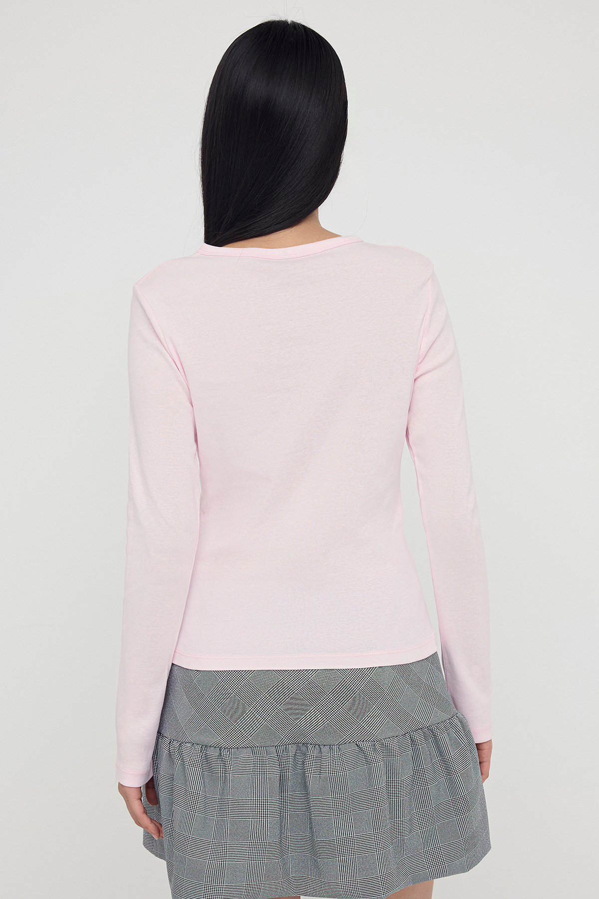 Trendyolmilla  Teen Pembe Düğmeli Vücuda Oturan Esnek Örme Bluz | TWOAW26BZ00007 - Görsel 4