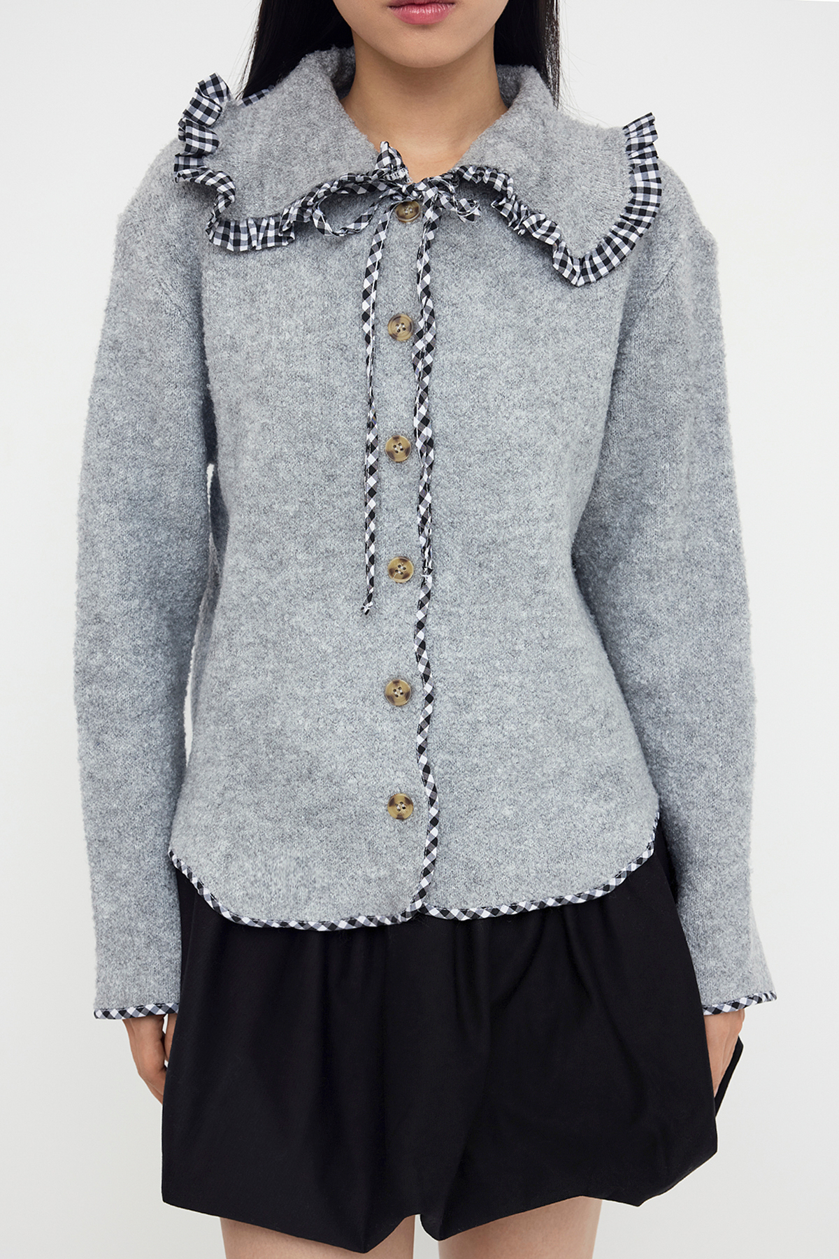 ژاکت زنانه بافتني خاکستري با بافت نرم trendyolmilla