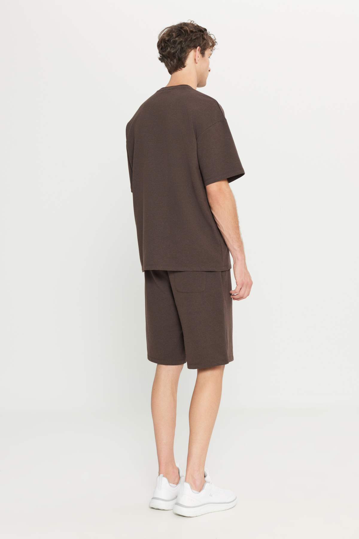 AC&Co / Altınyıldız Classics  Erkek Acı Kahve Pamuklu Comfort Fit Rahat Kesim Baskılı Beli Bağlamalı Yan Cep Eşofman Takımı - Görsel 7