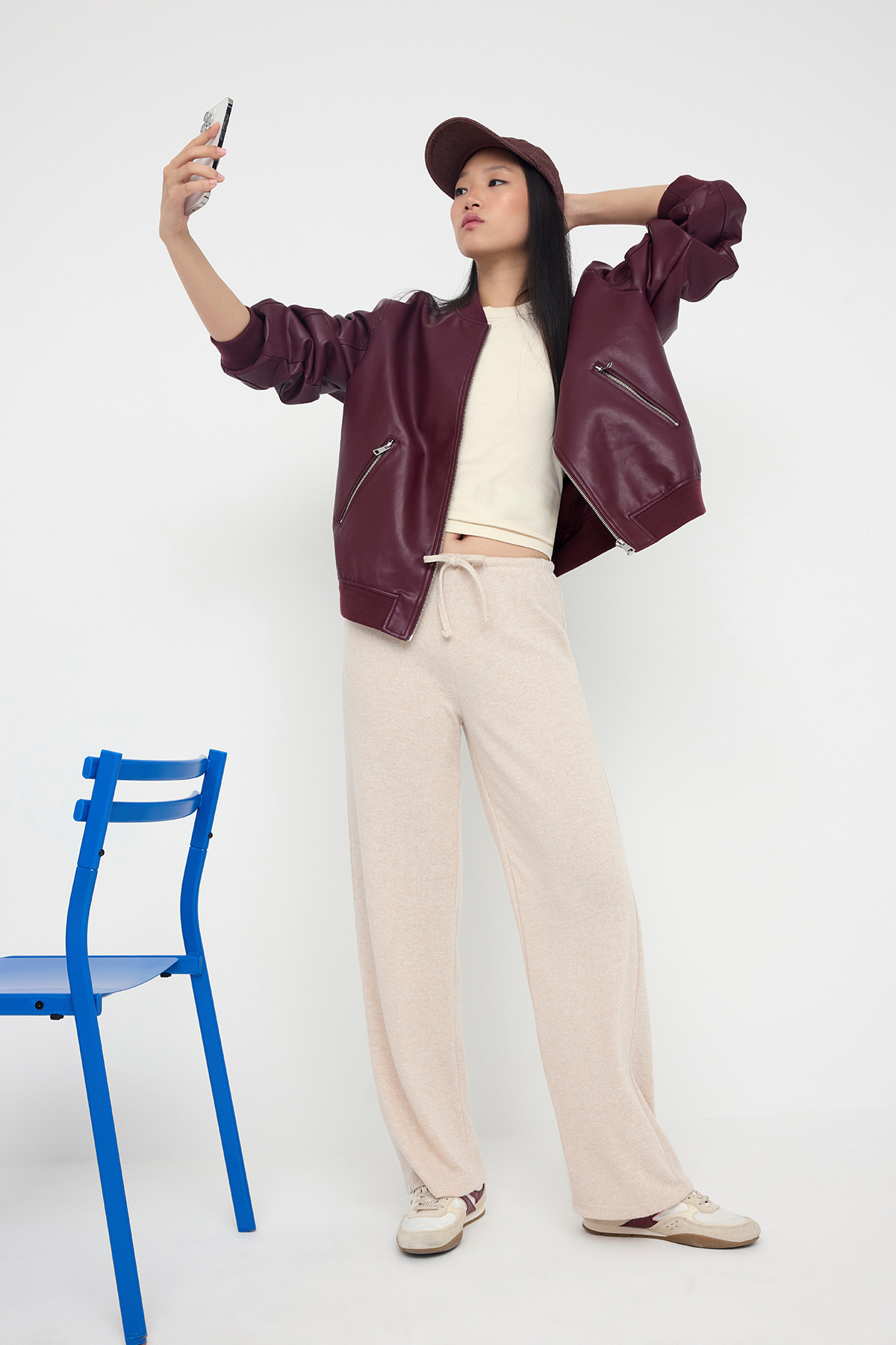 Trendyolmilla  Taş Yumoş Wide Leg/Geniş Paça Bağlama Detaylı Esnek Örme Pantolon TWOAW26PL00025