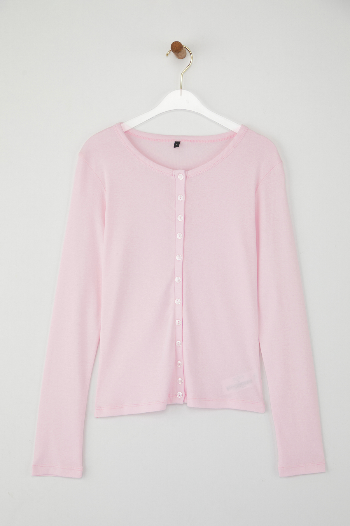 Trendyolmilla  Teen Pembe Düğmeli Vücuda Oturan Esnek Örme Bluz | TWOAW26BZ00007 - Görsel 5