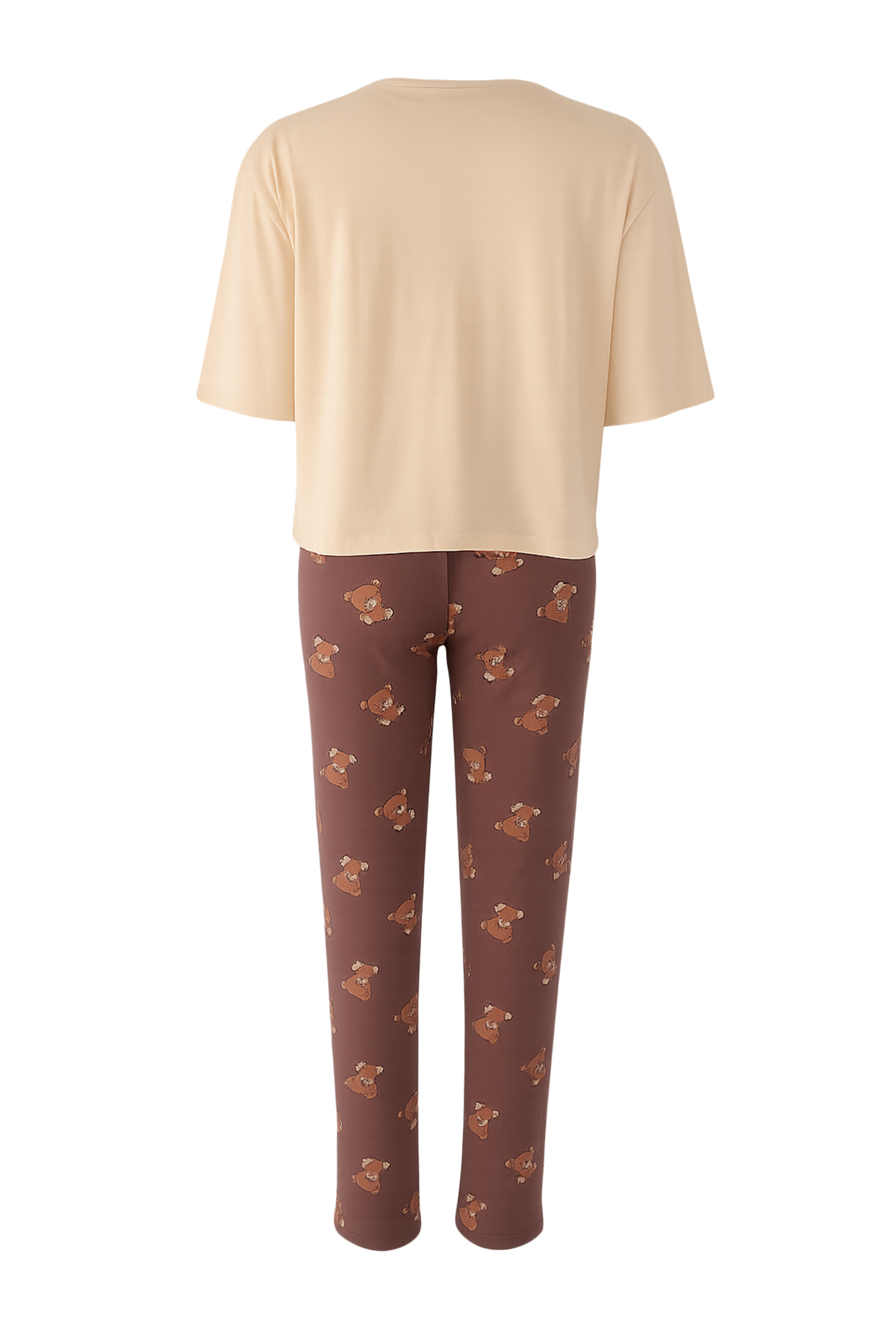 Trendyolmilla  Teen Bej-Çok Renkli Pamuklu Ayıcık Baskılı Likralı Örme Pijama Takımı THMAW26PT00076 - Görsel 6