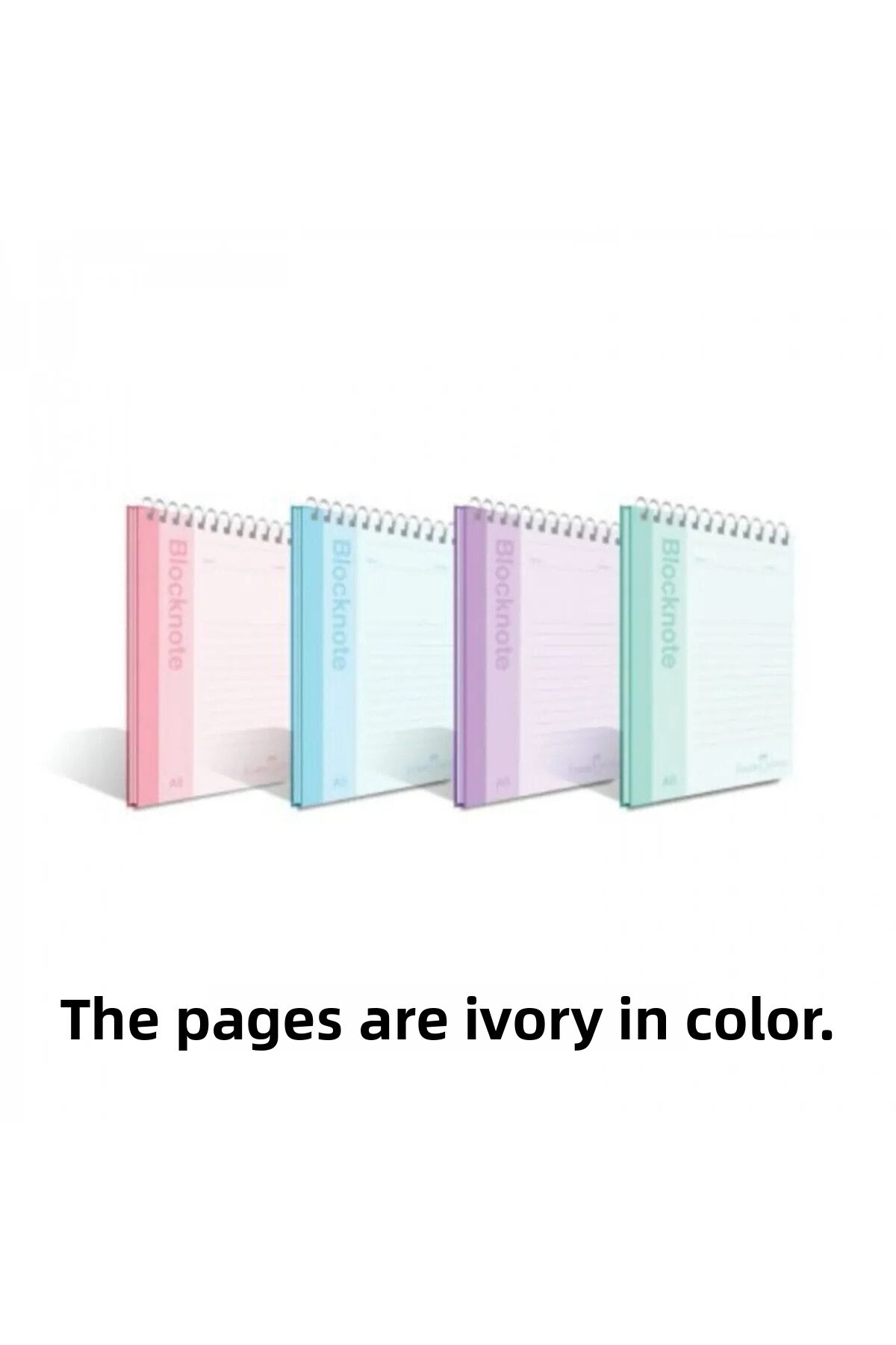 Faber Castell-4 PCS A5 Size Blocknote Unlined Vibrant Pastel Metallic Colors 80 Pieces. 1