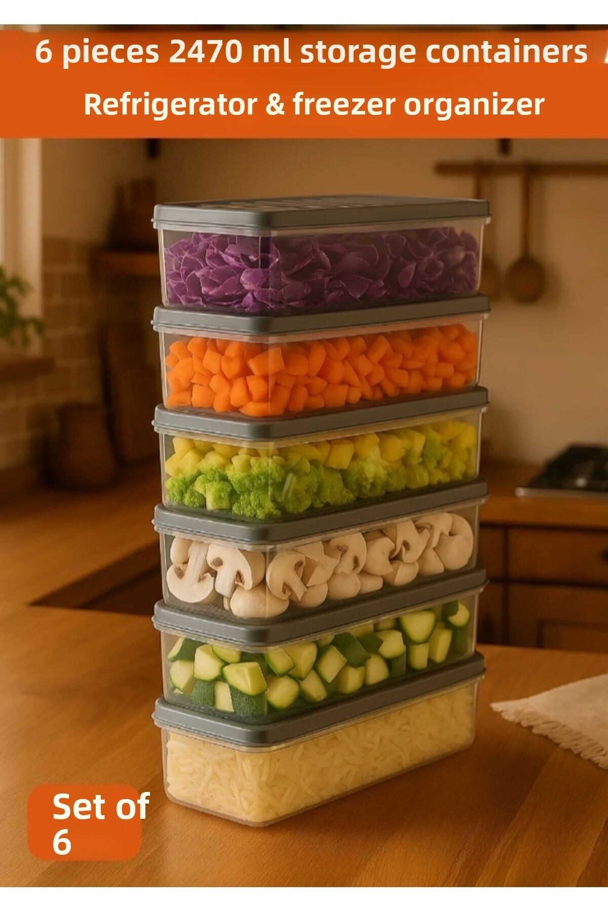 VİZYON-Horizontal Refrigerator Organizer Ice Box Storage Container Microwave Container Ice Box Container 1