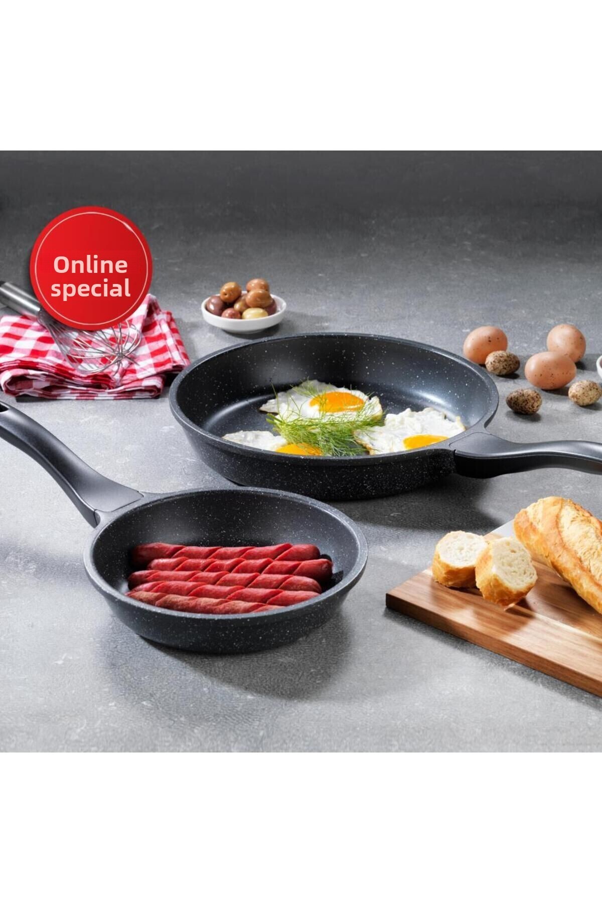 Schafer Gray Famos Fireproof Non-Stick 2-Piece Casting Pan Set