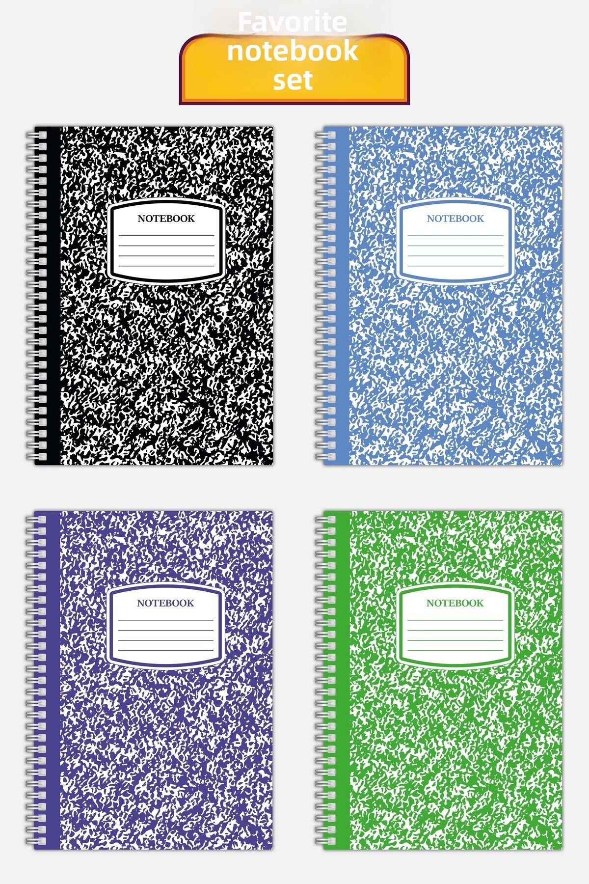 Copyrite-Checked 4-Piece Notebook Set (21 X 14.8 cm 70 sheets) School, Work, Planning Notebook Set 1