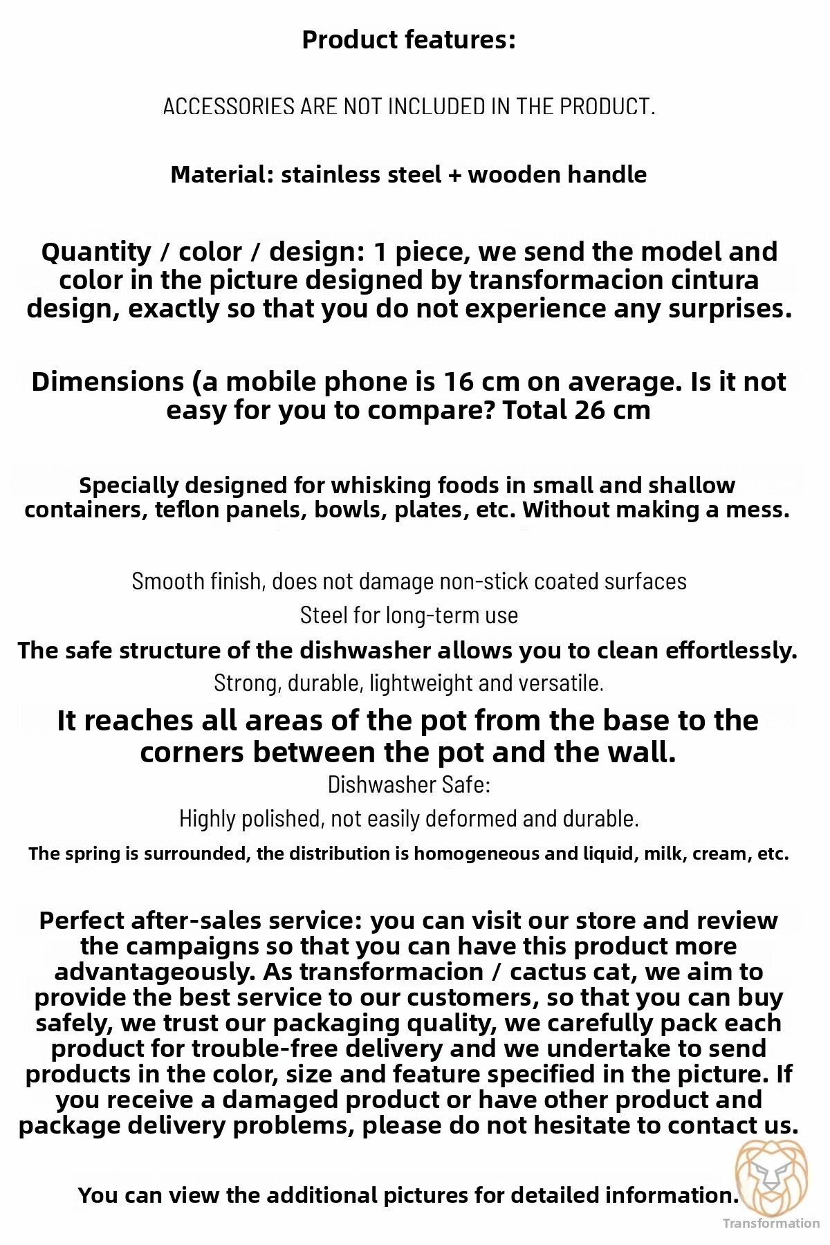 Transformacion-Wooden Handle Whisk 10 Wire 26 cm Cintura Design 8