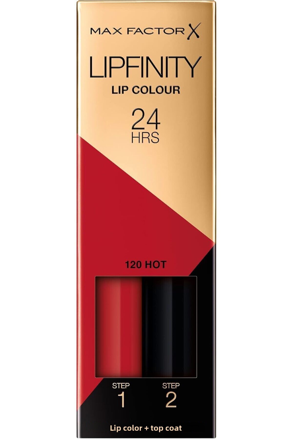 Max Factor-Lipfinity 2-step Long Lasting Lipstick - 120 Hot, 2.3ml + 1.9g 1