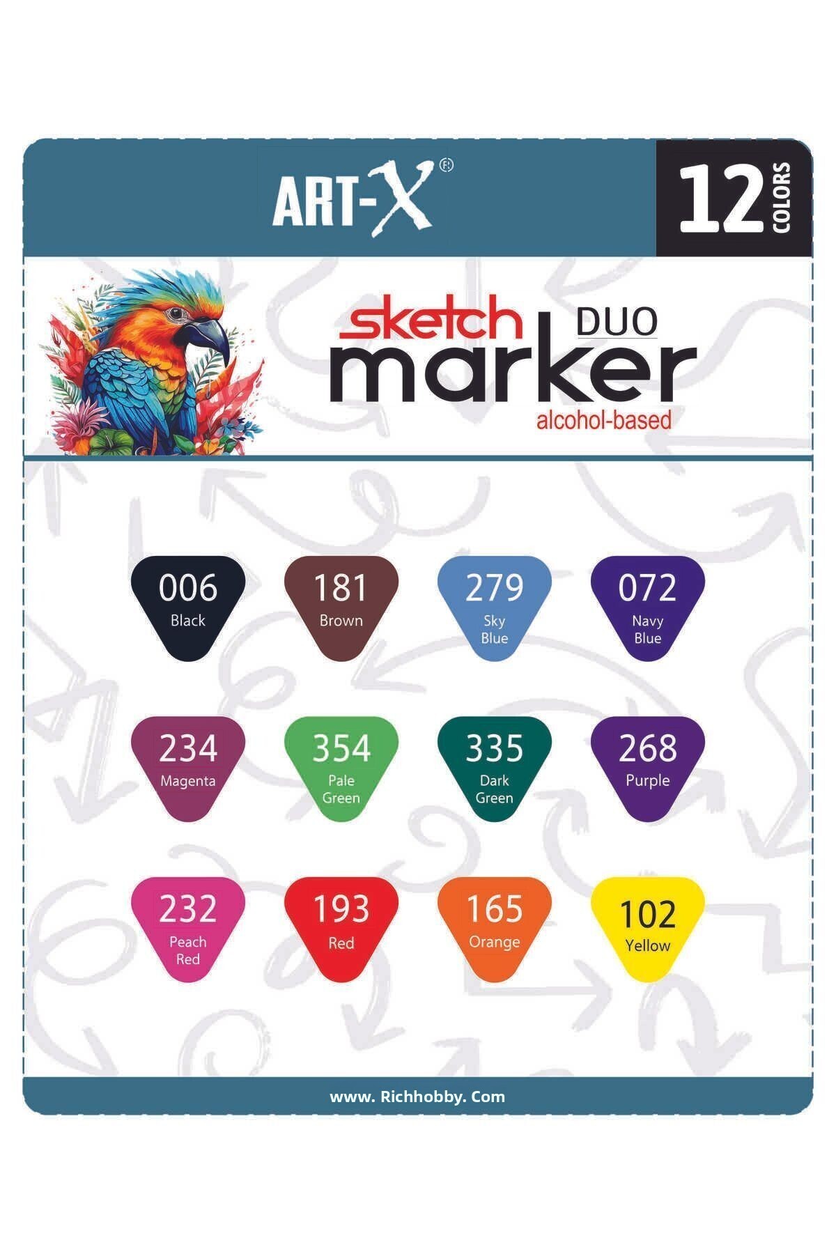 Rich-Set of 12 Piece Stunt Marker Art-X Sketch 4