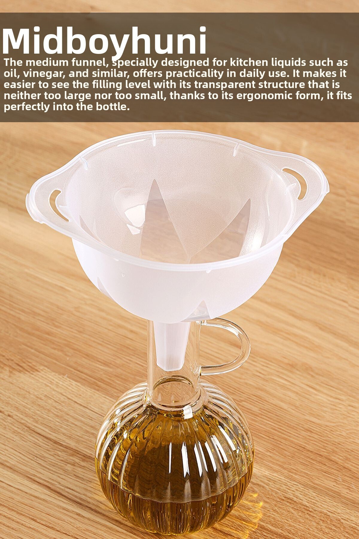 Meleni Home-Funnel Set of 3 - Nestable Stackable 3 Size Funnel Set 5
