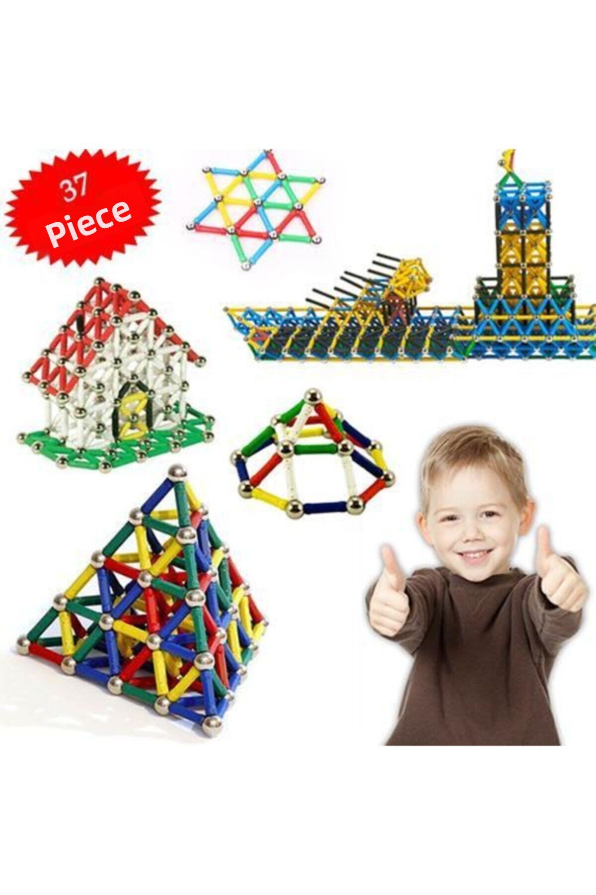 ۳۷ تکه اسباب‌بازی ساختنی مغناطیسی