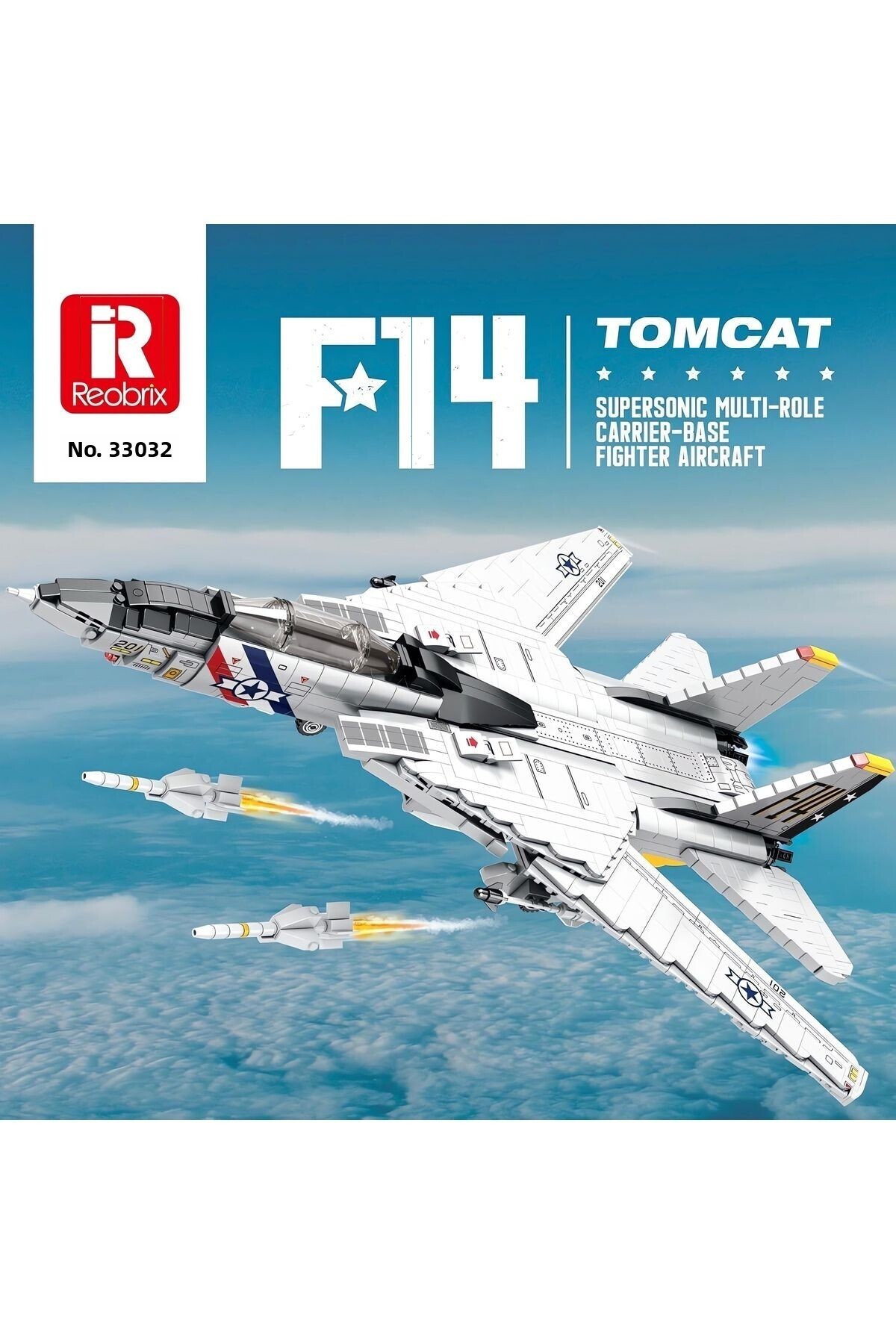 REOBRIX-F-14Tomcat Fighter Jet,Technical Block Building Kit (1600 Pcs) 3