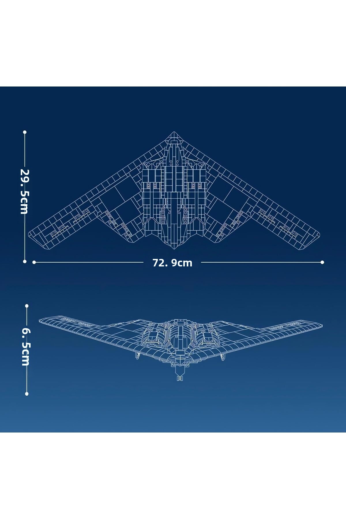 ایالات متحده. کیت ساخت مدل بلوکی فنی بمب‌افکن نورثروپ B-2 (قطعات ۱۹۷۷)
