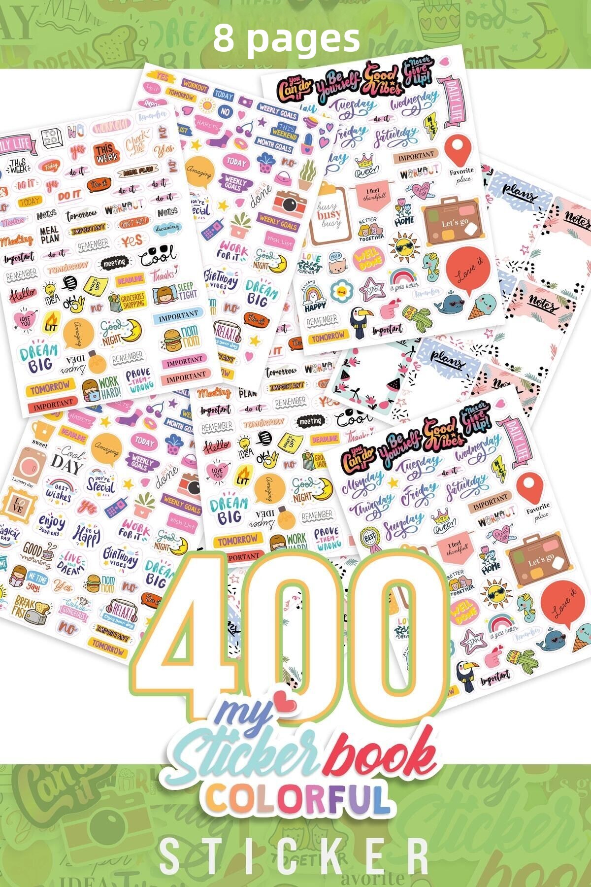 Color Sticker Book colortouch Colorful Sticker Book - 400 Pieces Sticker Book - Sticker ...