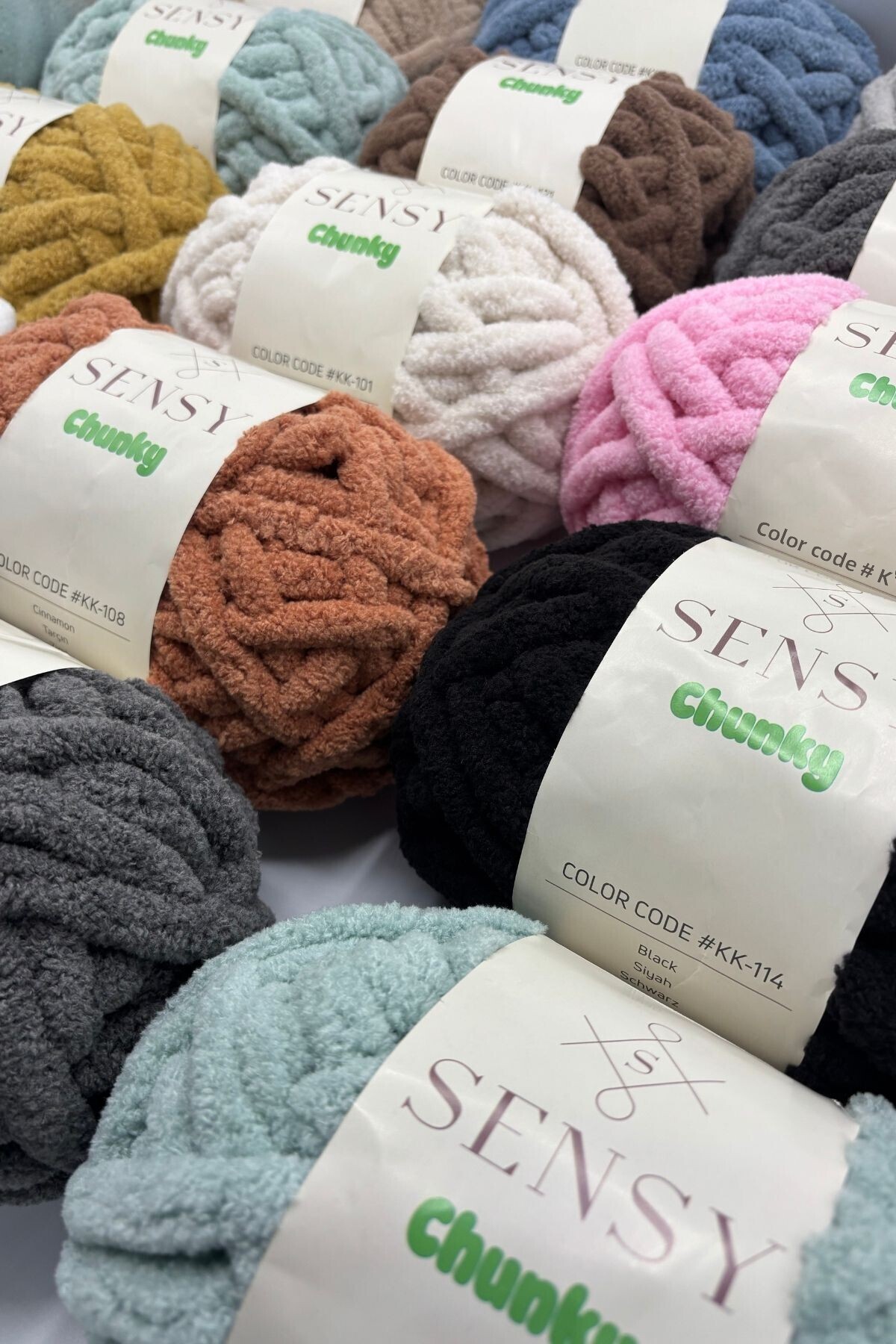 SENSY-قبعة صغيرة مكتنزة مصنوعة يدويًا بوزن 200 جرام من Panduf Blanket Thread Scarf 8