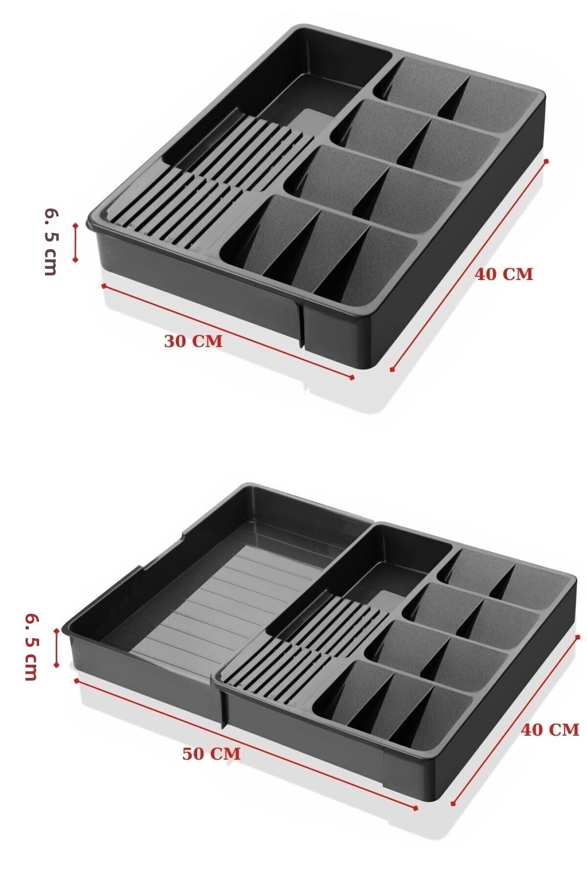 Nandy Home Антрацитно макси чекмедже - плъзгащо се, плъзгащо се и регулируемо държаче