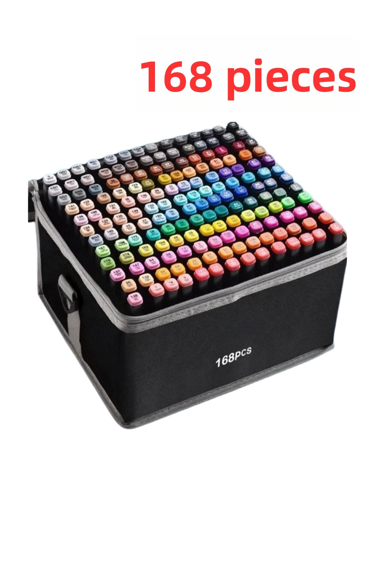 BEYZANA 168 Pieces Double Ended Art Design Touch Marker Pen Set in