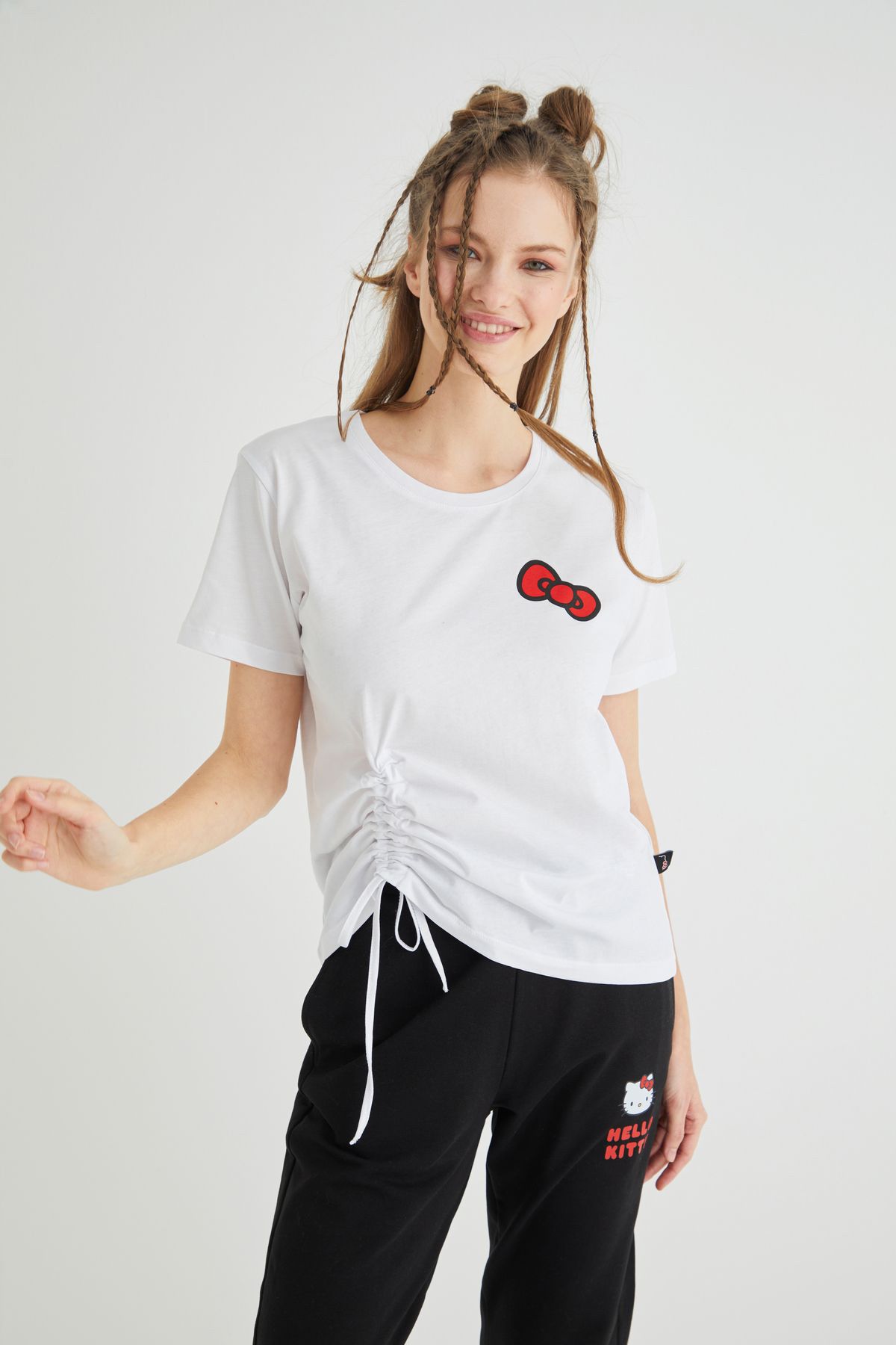 Hello Kitty-Licensed Printed White T-Shirt Regular Fit 3