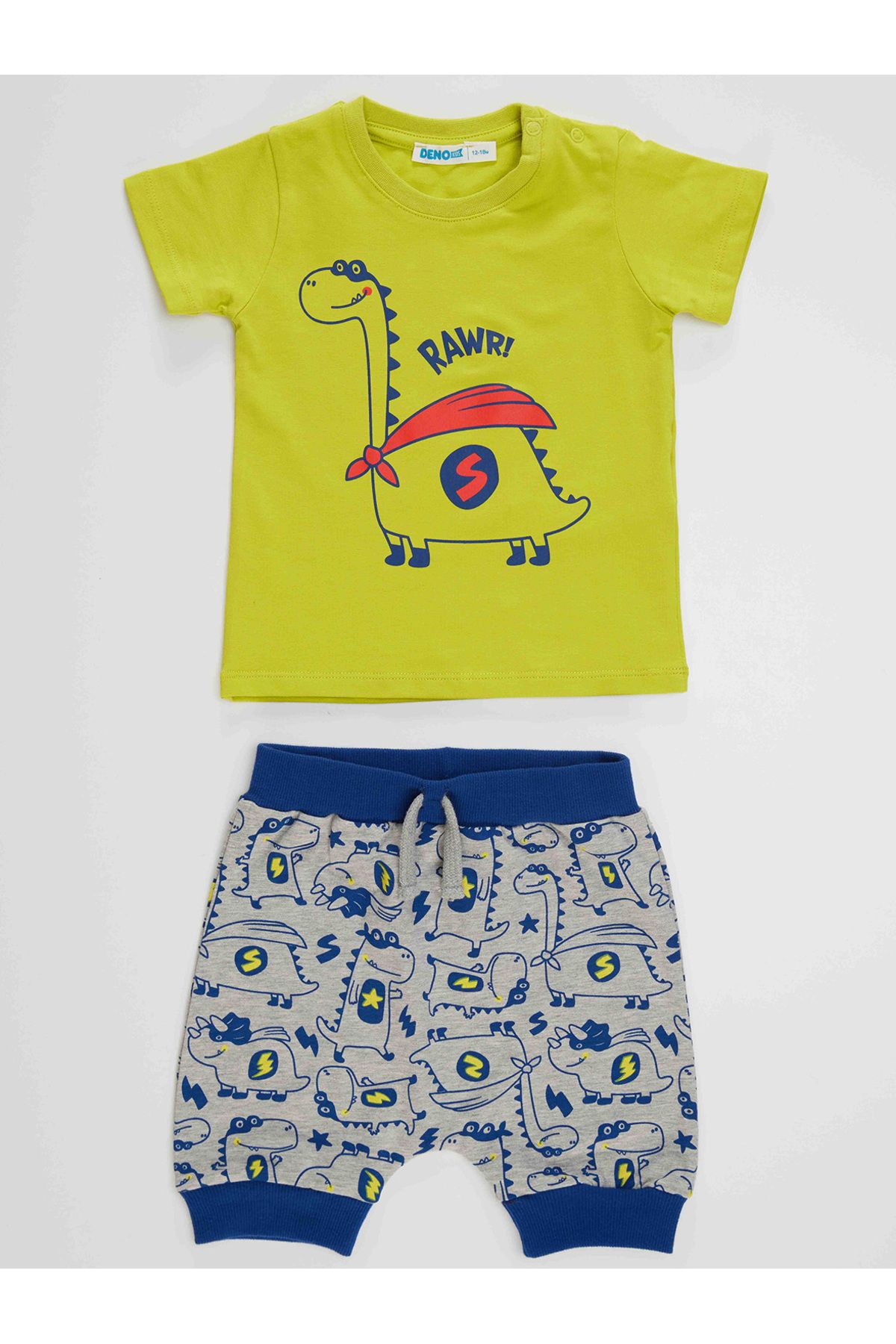 Denokids-Super Dino Baby Boy T-shirt Capri Shorts Set 3