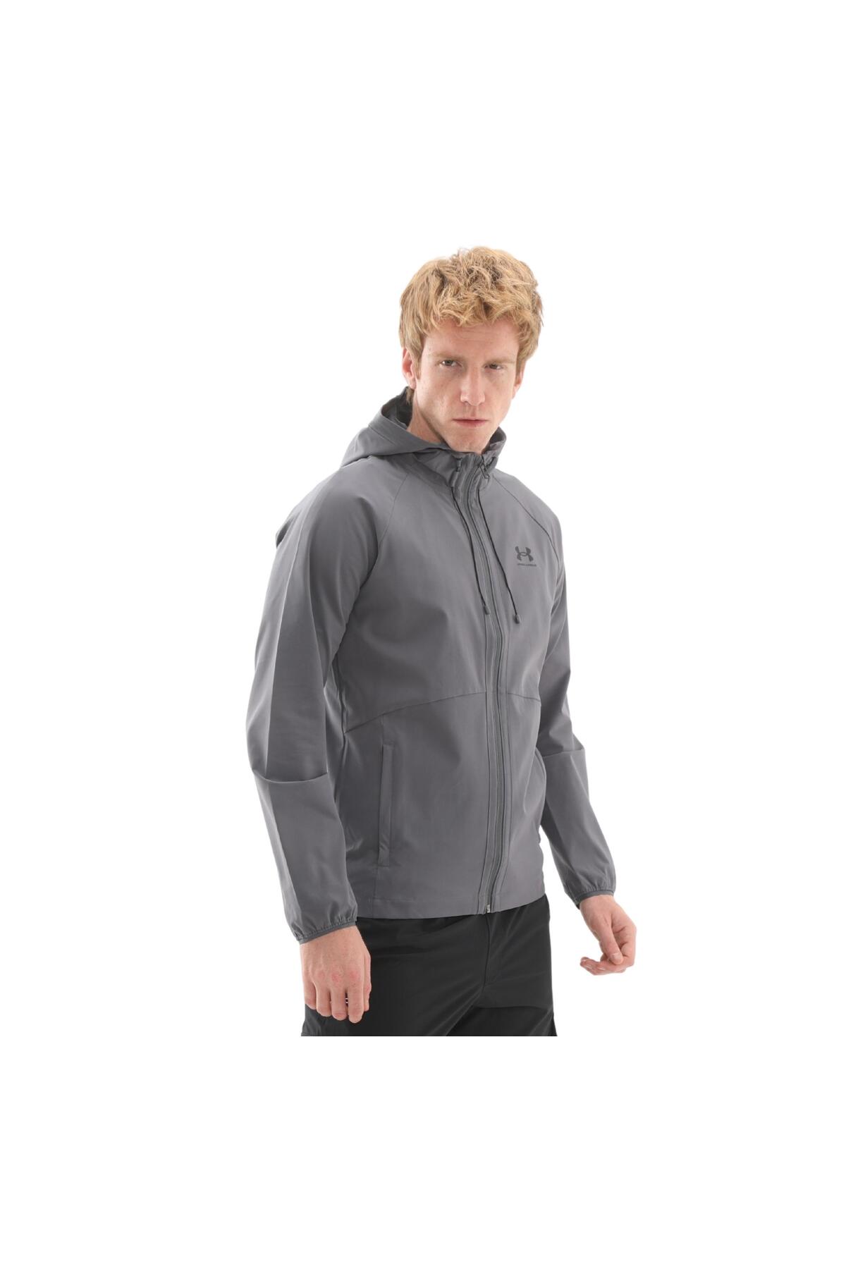 A6003001-025 Under Armour UA Stretch WVN Windbreaker مردانه بارانی - آنتراسیت — خاکستری — تصویر 3 از 4