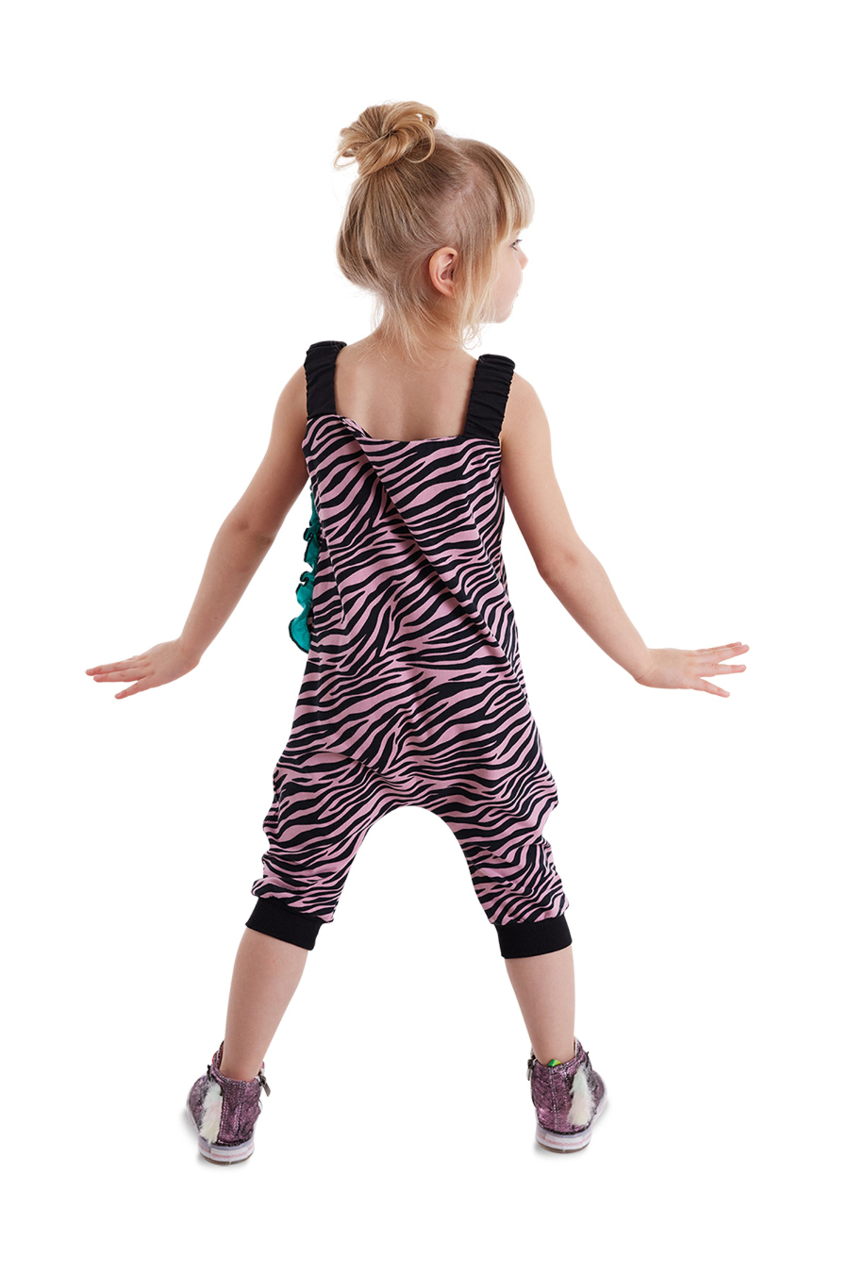 Denokids-Overall für Mädchen mit Zebra-Rüschen 2