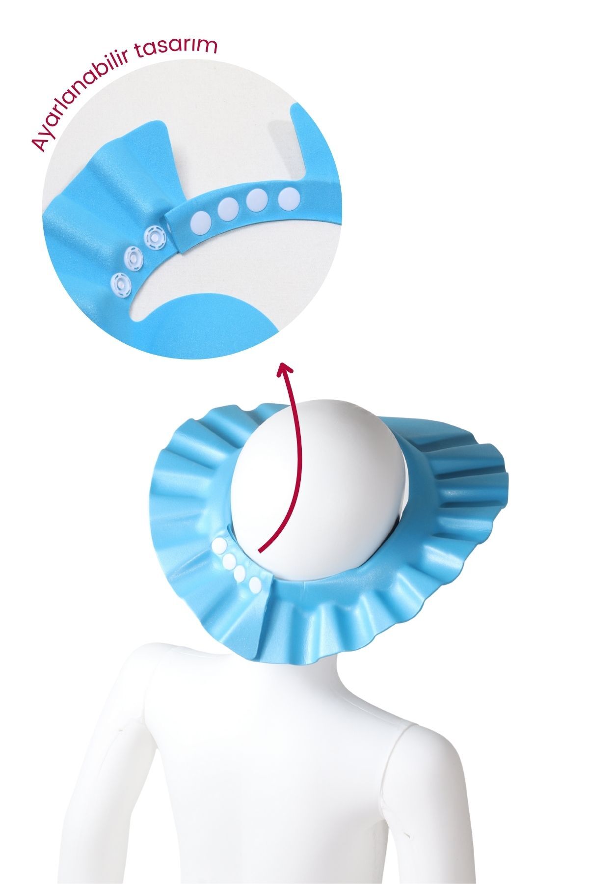 Bebekevi 2'li Şampuan ve Su Koruyucu Eva Köpük Bebek Banyo Şapkası fotoğrafı 3 (önizleme)