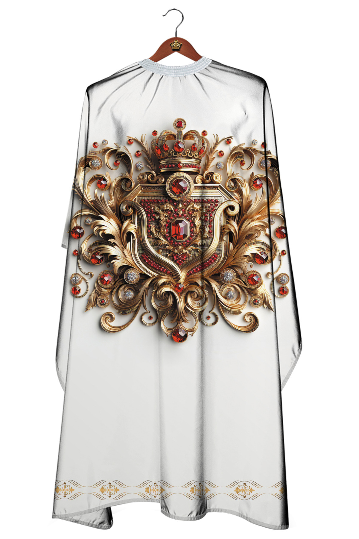 Kral Penuar Berber Önlüğü Traş Önlüğü Kuaför Makas Ekipmanı Penuar Dijital Baskı Özel Kumaş No25 Penuar