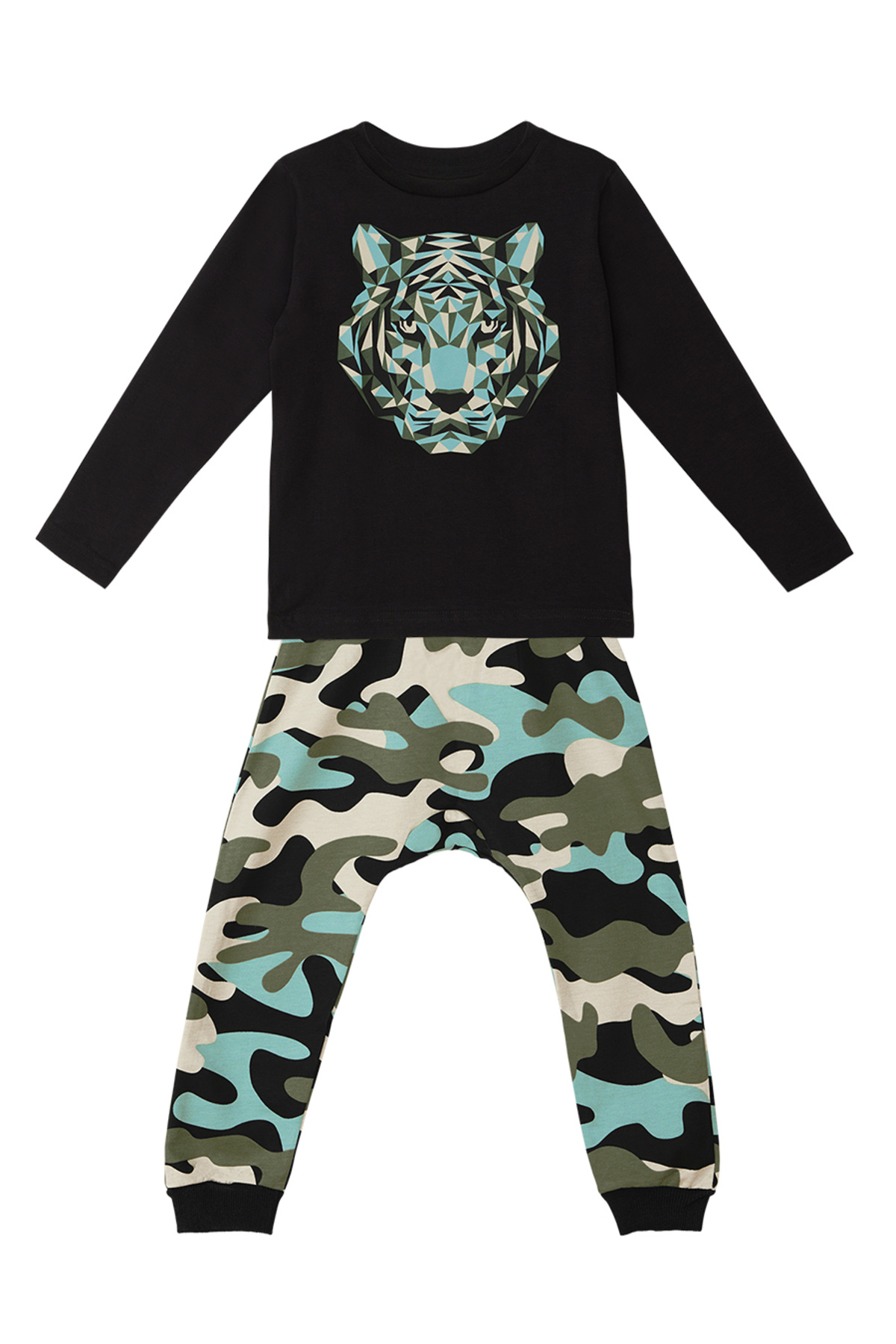 MSHB&G-Camouflage Tiger Jungen Langarm T-Shirt Hose Anzug 3