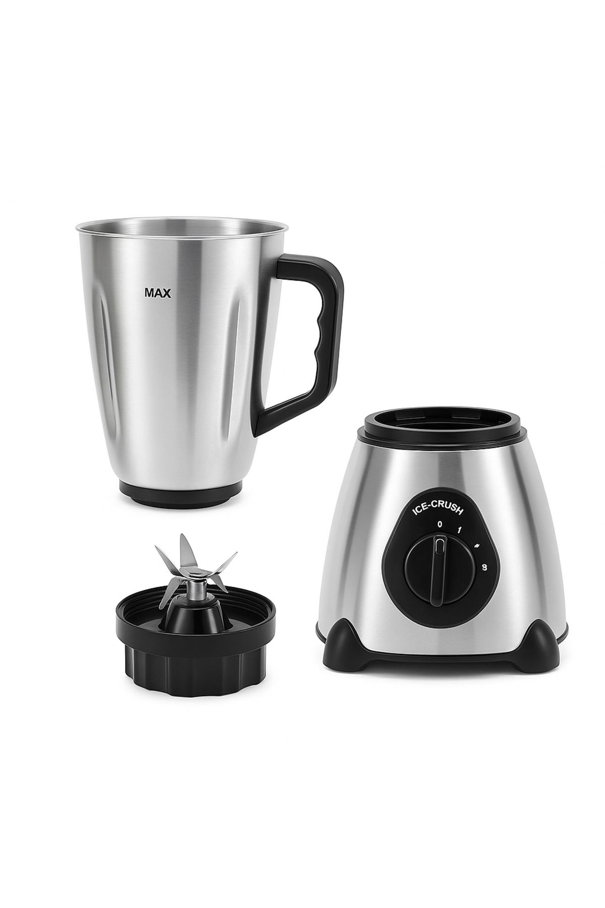 Blasko-Blender 2 in 1 800W, 1.5L Sticla, Rasnita Cafea, 5 Viteze, Inox 3