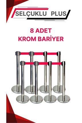 Selçuklu Plus Yönlendirme Bariyeri 8 Adet , Krom Şerit Bariyer 8 Adet Şeritli...