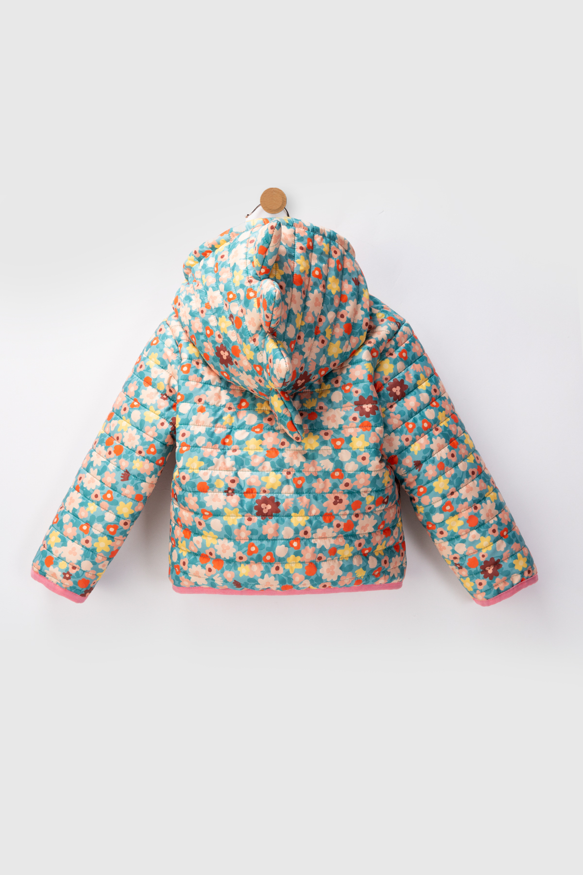 Verscon Kız Kapüşonlu Polar Astarlı Çiçek Desenli Kapitone Mont 9 Ay - 3 Yaş fotoğrafı 4 (önizleme)