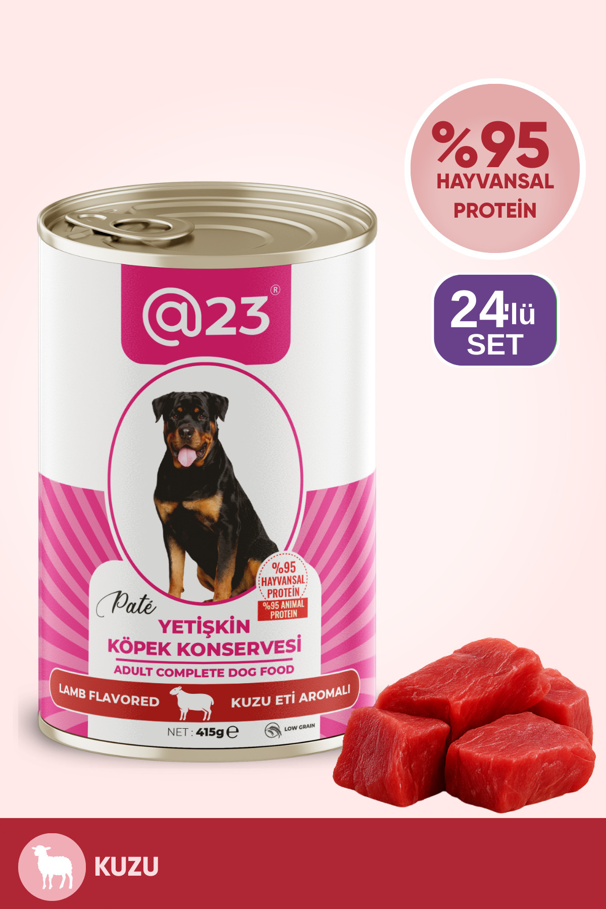 @23 @23 Yetişkin Köpek Konservesi Kuzu Eti Aromalı 415 g x 24 adet