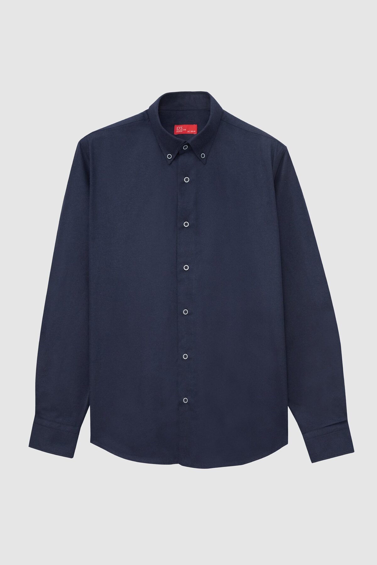 Ds Damat Regular Fit Lacivert Düz Kışlık Flanel Gömlek — سرمه‌ای 7HC02ORT13265 — تصویر 5 از 6