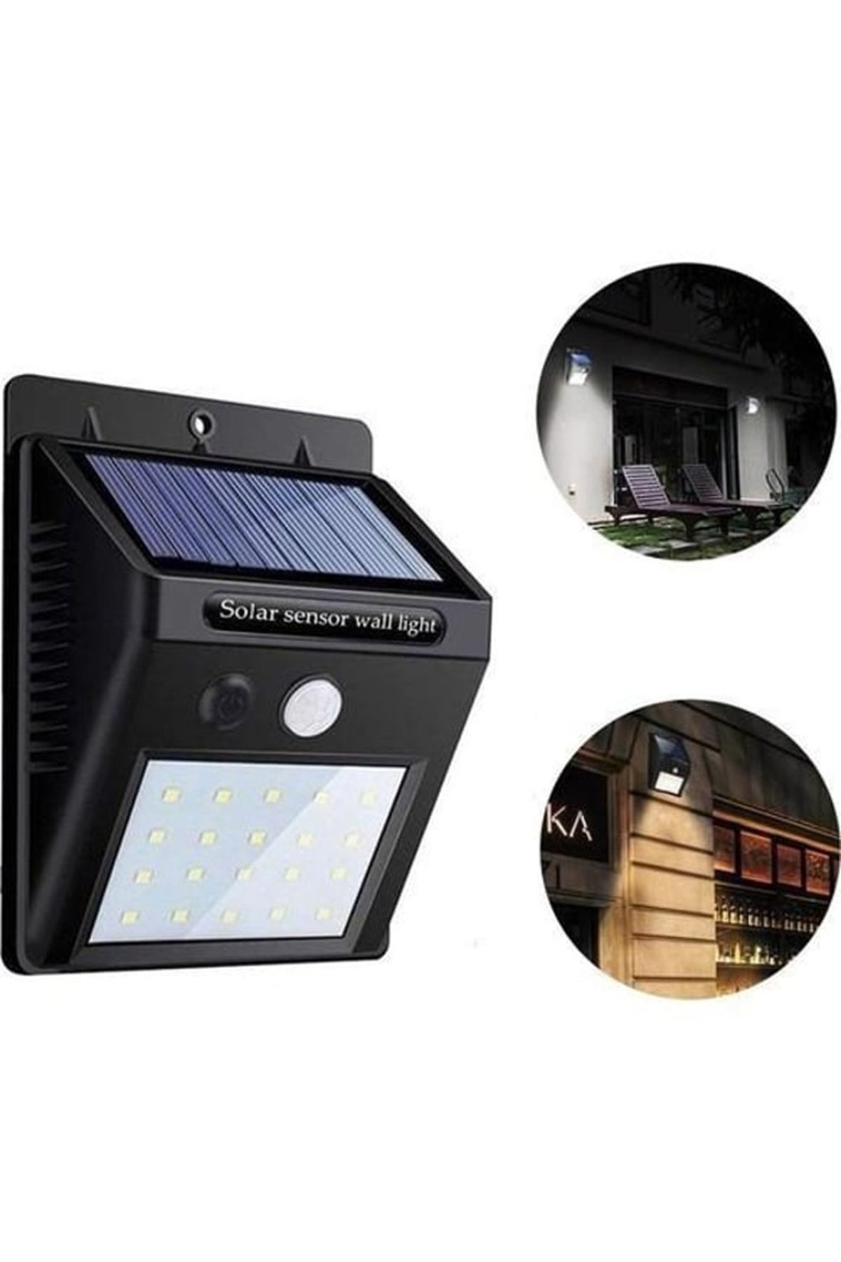 King Blue Side Güneş Enerjili Hareket Sensörlü 20 Ledli Duvar Lambası