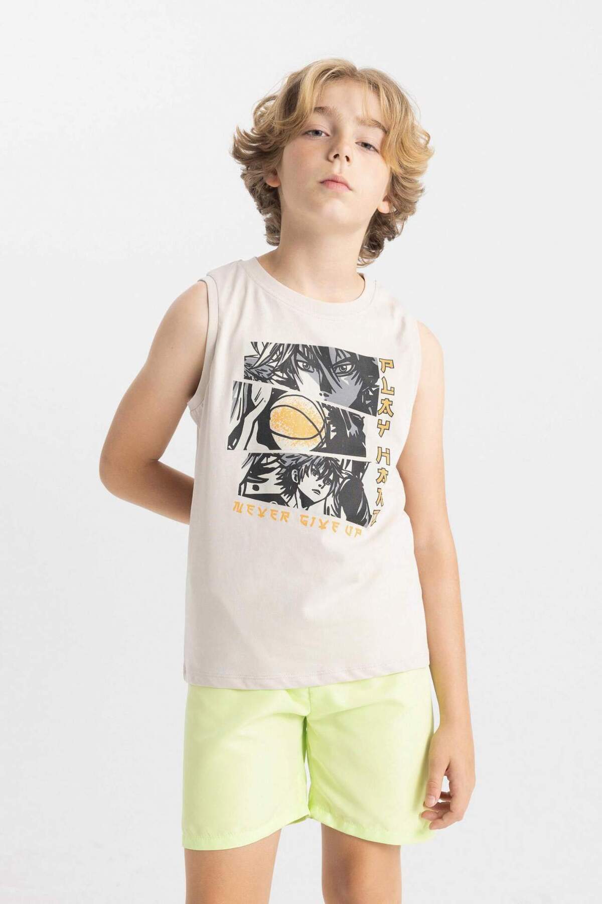 DeFacto-Boy's Basic Plain Swim Shorts B7737A824Hs 2