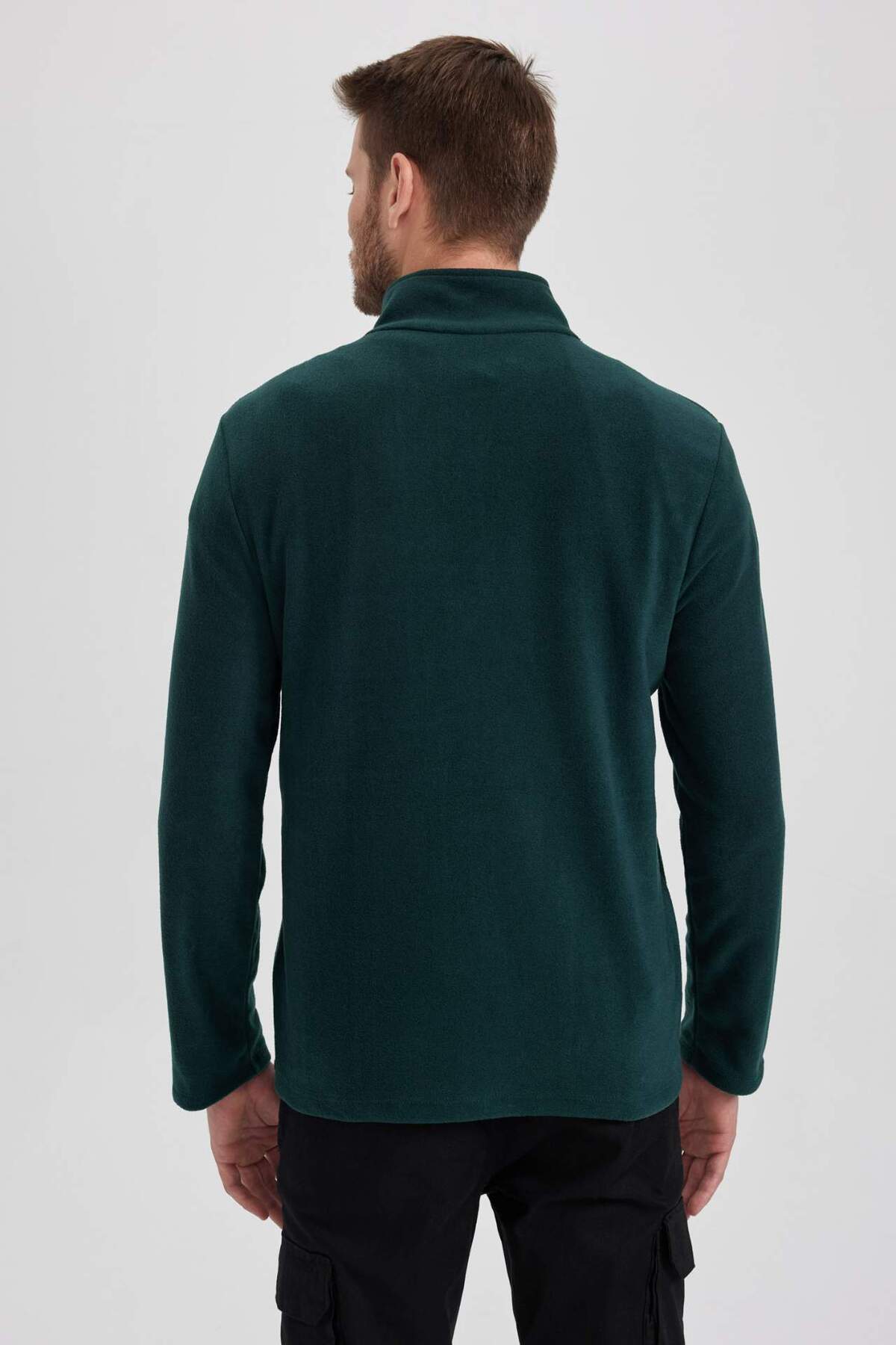 DeFacto-Regular Fit Zippered High Collar Half Zipper Fleece Sweatshirt 7