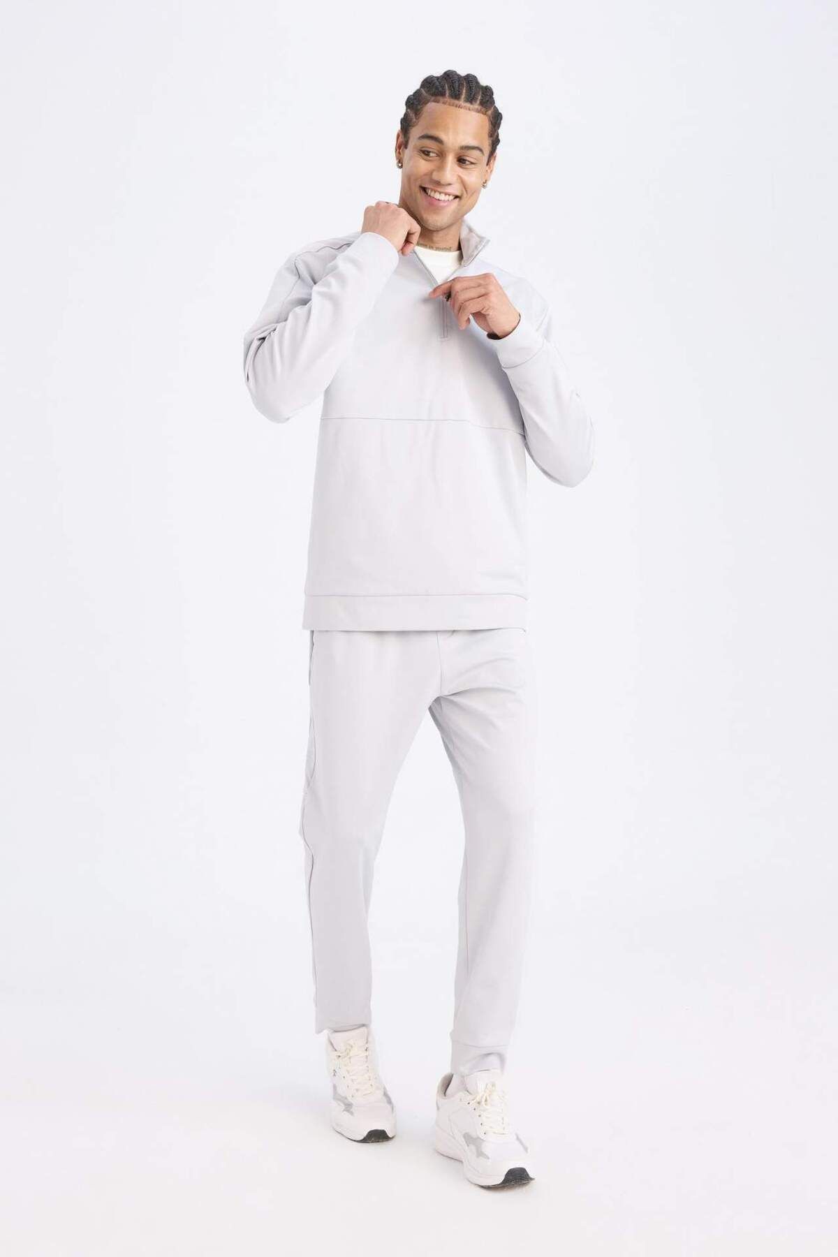 DeFacto-بنطال رياضي DeFactoFit Sportsman Standard Fit Jogger مع قماش غواص سكوبا ناعم من الداخل D7308AX25SP 6