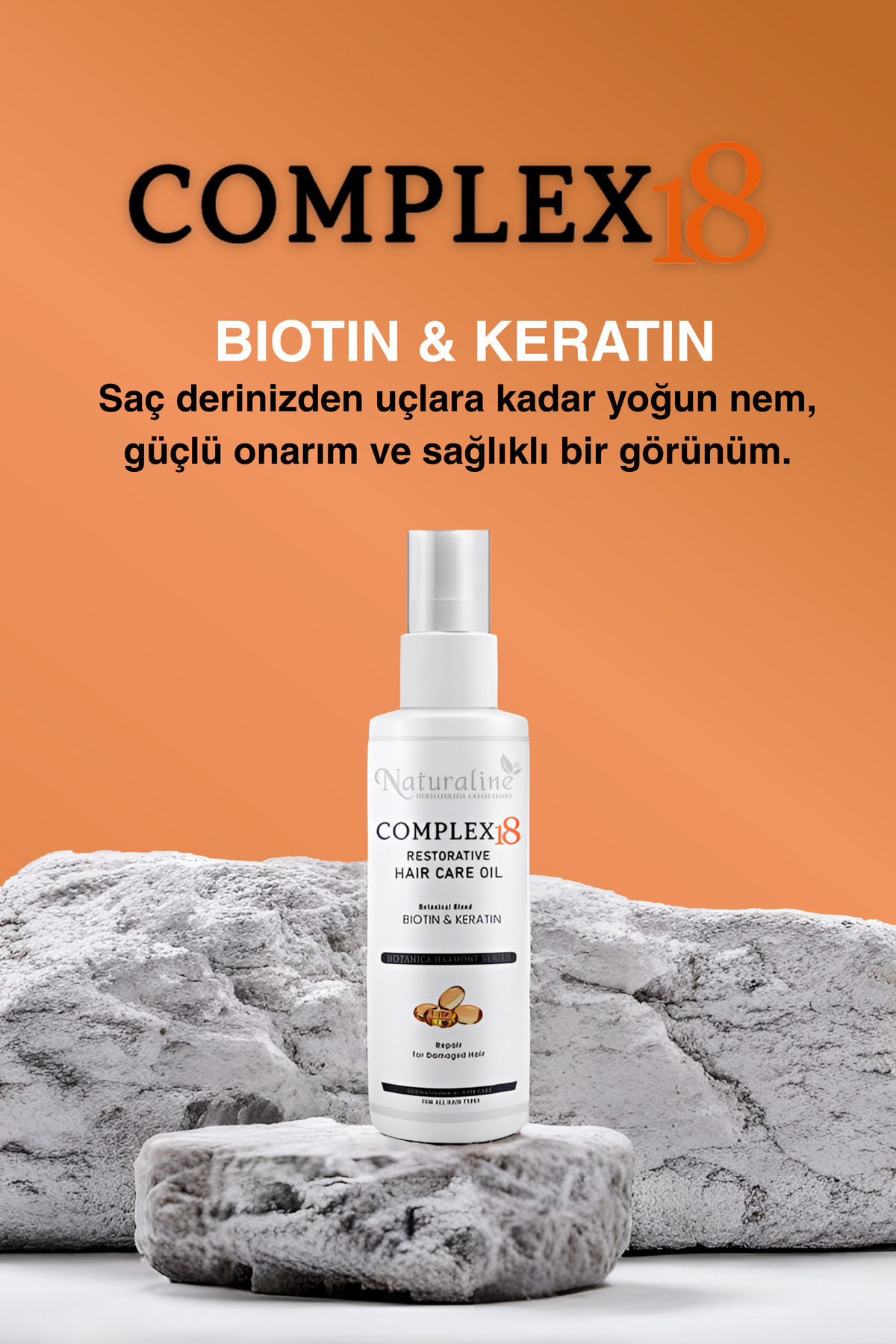 Complex 18 Bitkisel Yağlı Saç Bakım Yağı – Kırık Karşıtı & Onarıcı Bakım 100 ml — 045 — تصویر 4 از 5