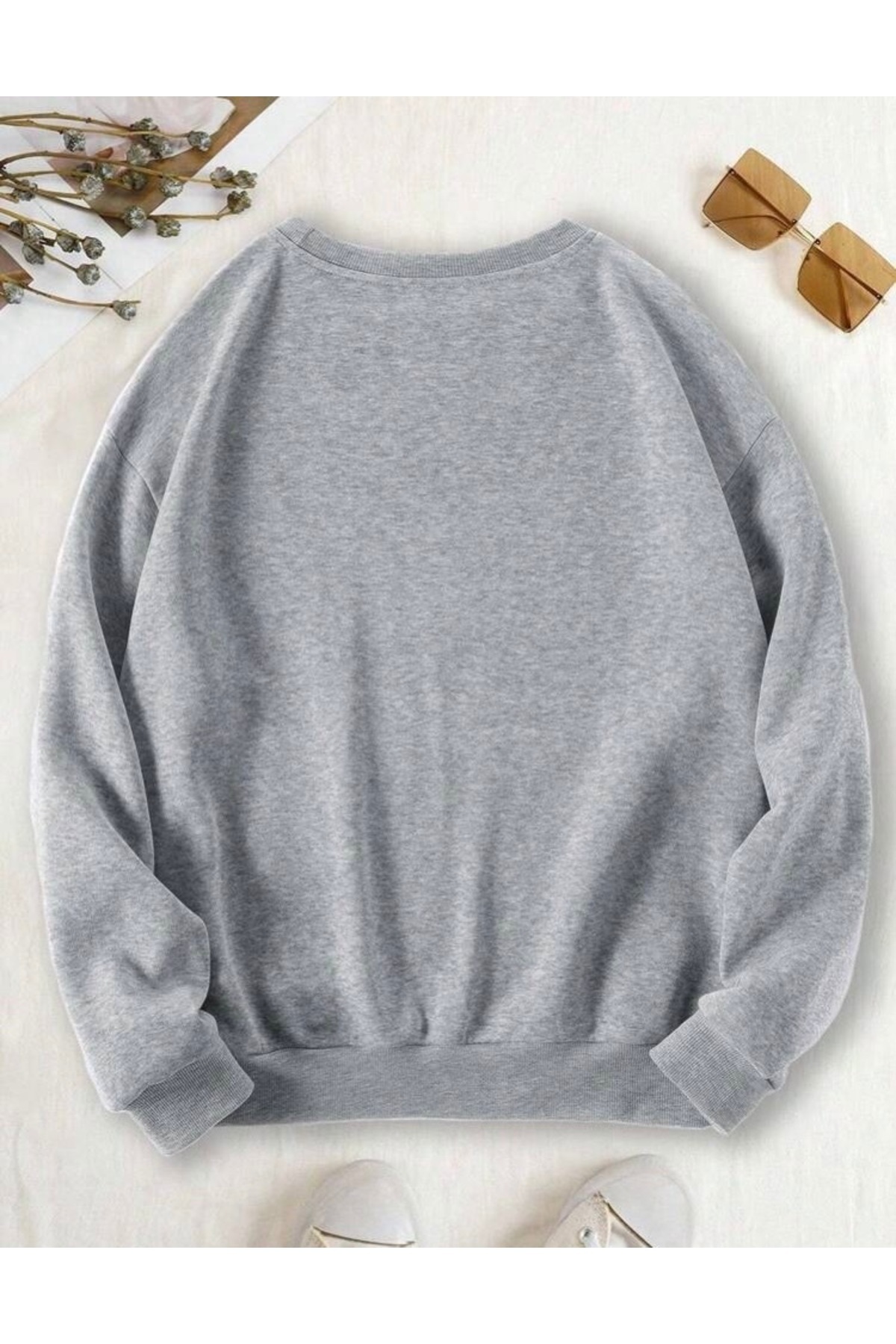 BYMEER  3’lü Bisiklet Yaka Siyah Gri Lacivert Sweatshirt - Görsel 4