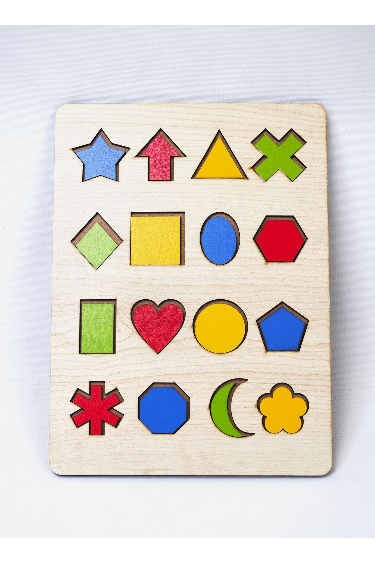 WoodStory Geometrik Şekiller Eğitici Montessori Bultak Puzzle fotoğrafı 6 (önizleme)