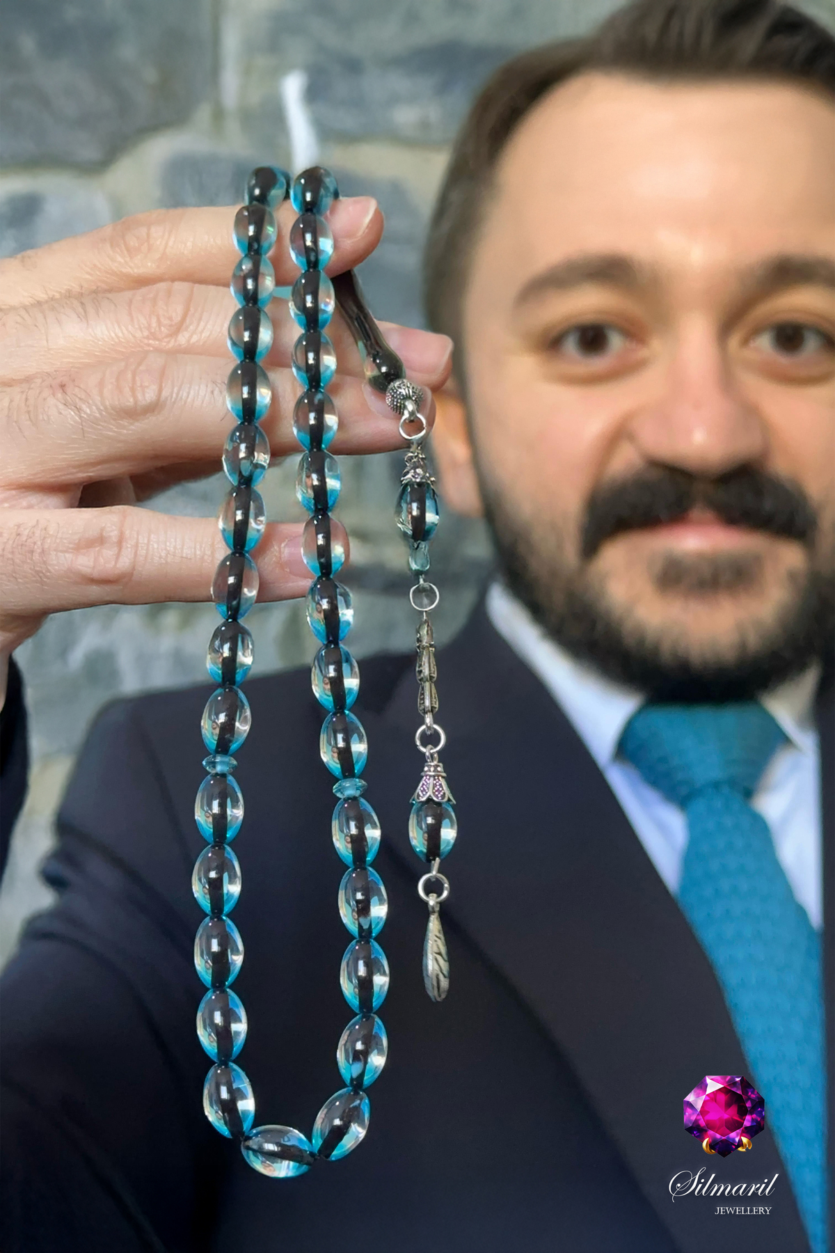 Sürmeli Kehribar Tespih Koleksiyonu - Mavi & Kırmızı - Tekli, Zaza ve Set Modelleri - Modern Şık — Silmaril Store (6)