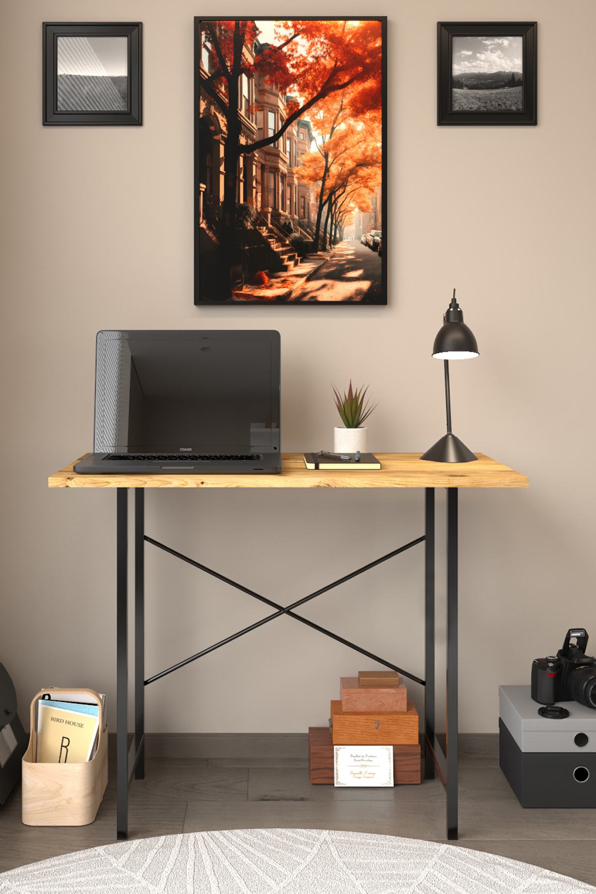 AWOX Riven Dekoratif Çalışma Masası 60x90 Çalışma Masası Ofis ve