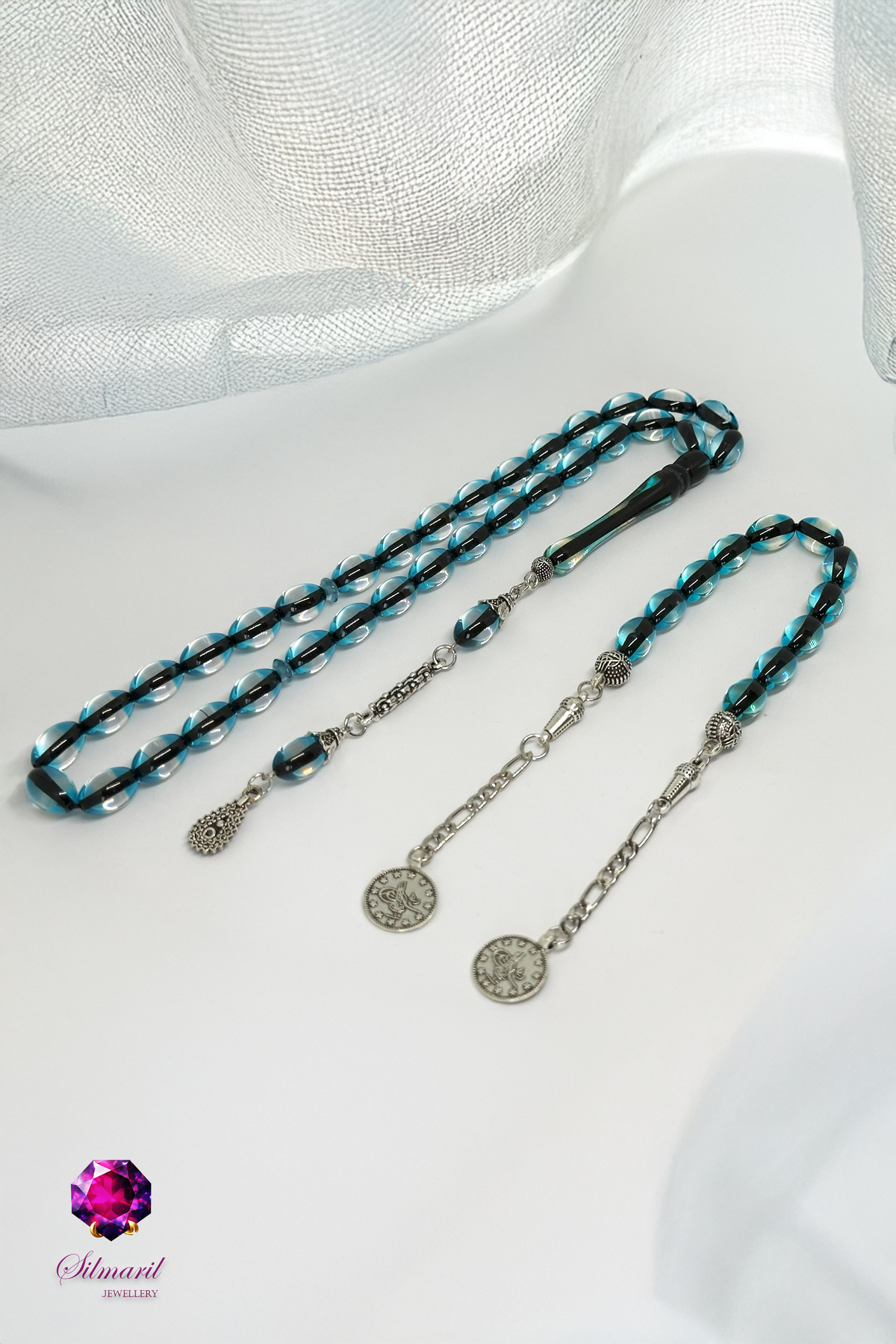 Sürmeli Kehribar Tespih Koleksiyonu - Mavi & Kırmızı - Tekli, Zaza ve Set Modelleri - Modern Şık — Silmaril Store