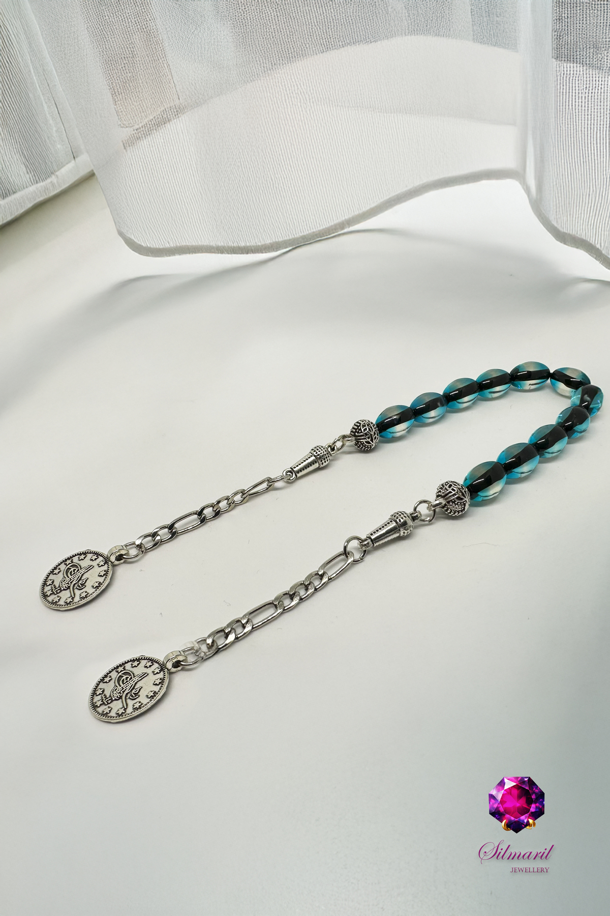 Sürmeli Kehribar Tespih Koleksiyonu - Mavi & Kırmızı - Tekli, Zaza ve Set Modelleri - Modern Şık — Silmaril Store (5)