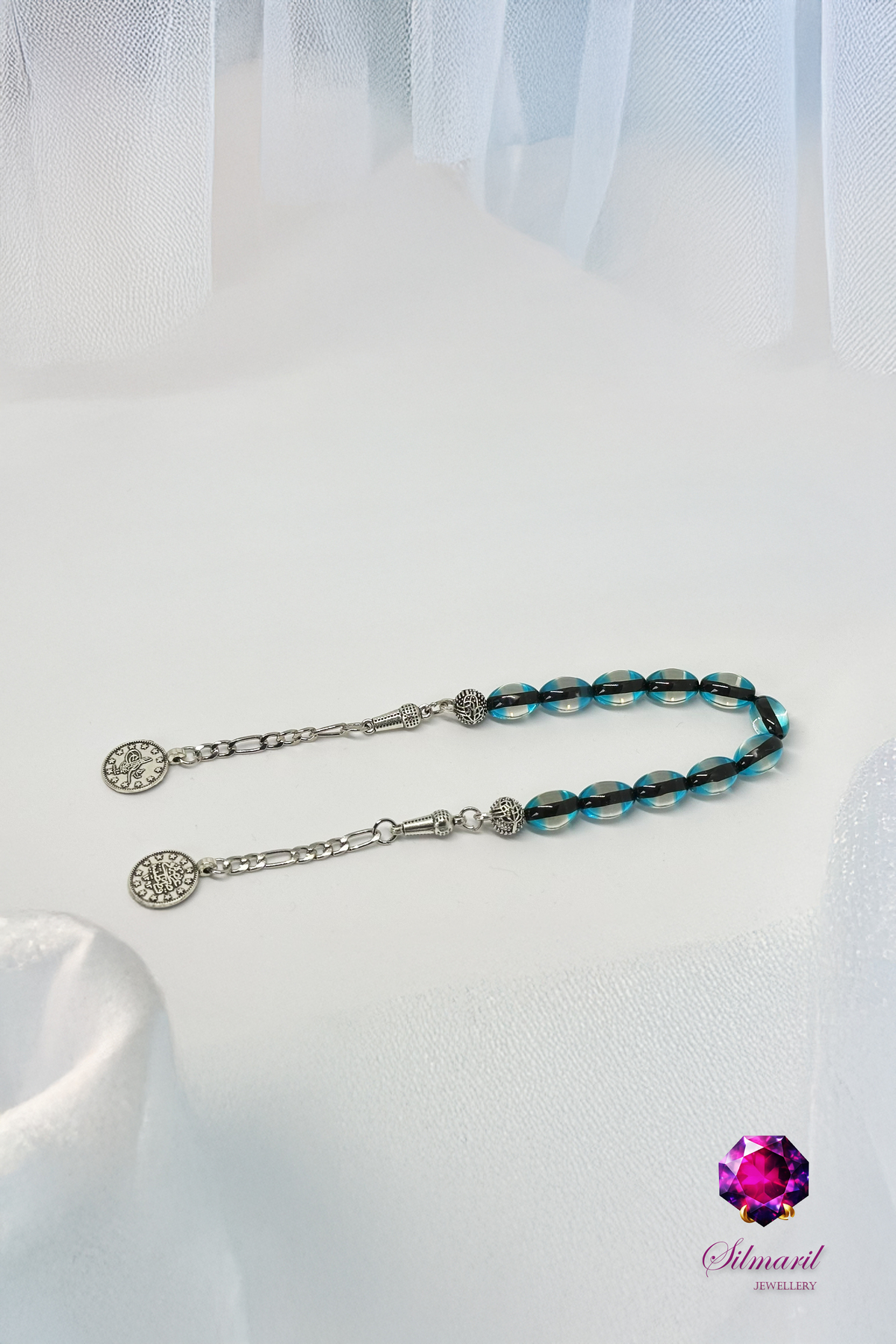 Sürmeli Kehribar Tespih Koleksiyonu - Mavi & Kırmızı - Tekli, Zaza ve Set Modelleri - Modern Şık — Silmaril Store (4)