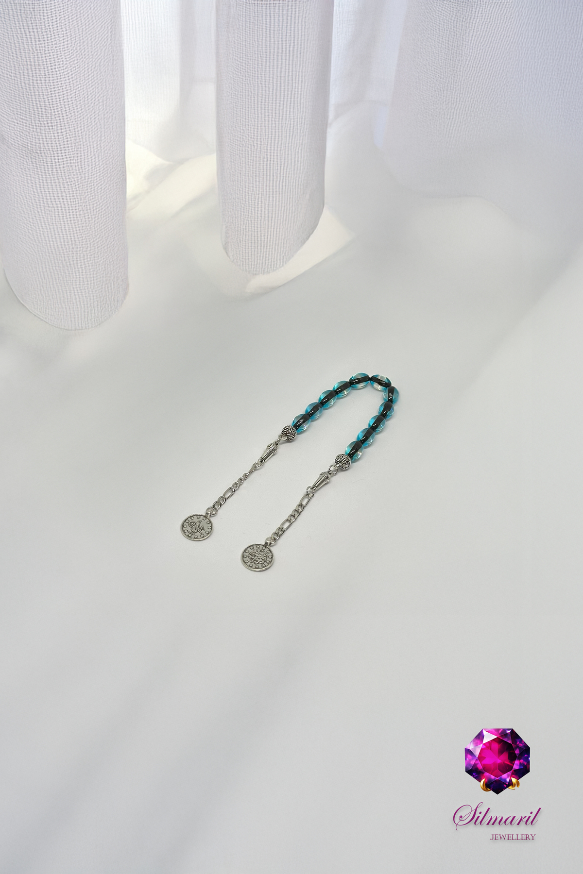 Sürmeli Kehribar Tespih Koleksiyonu - Mavi & Kırmızı - Tekli, Zaza ve Set Modelleri - Modern Şık — Silmaril Store (3)