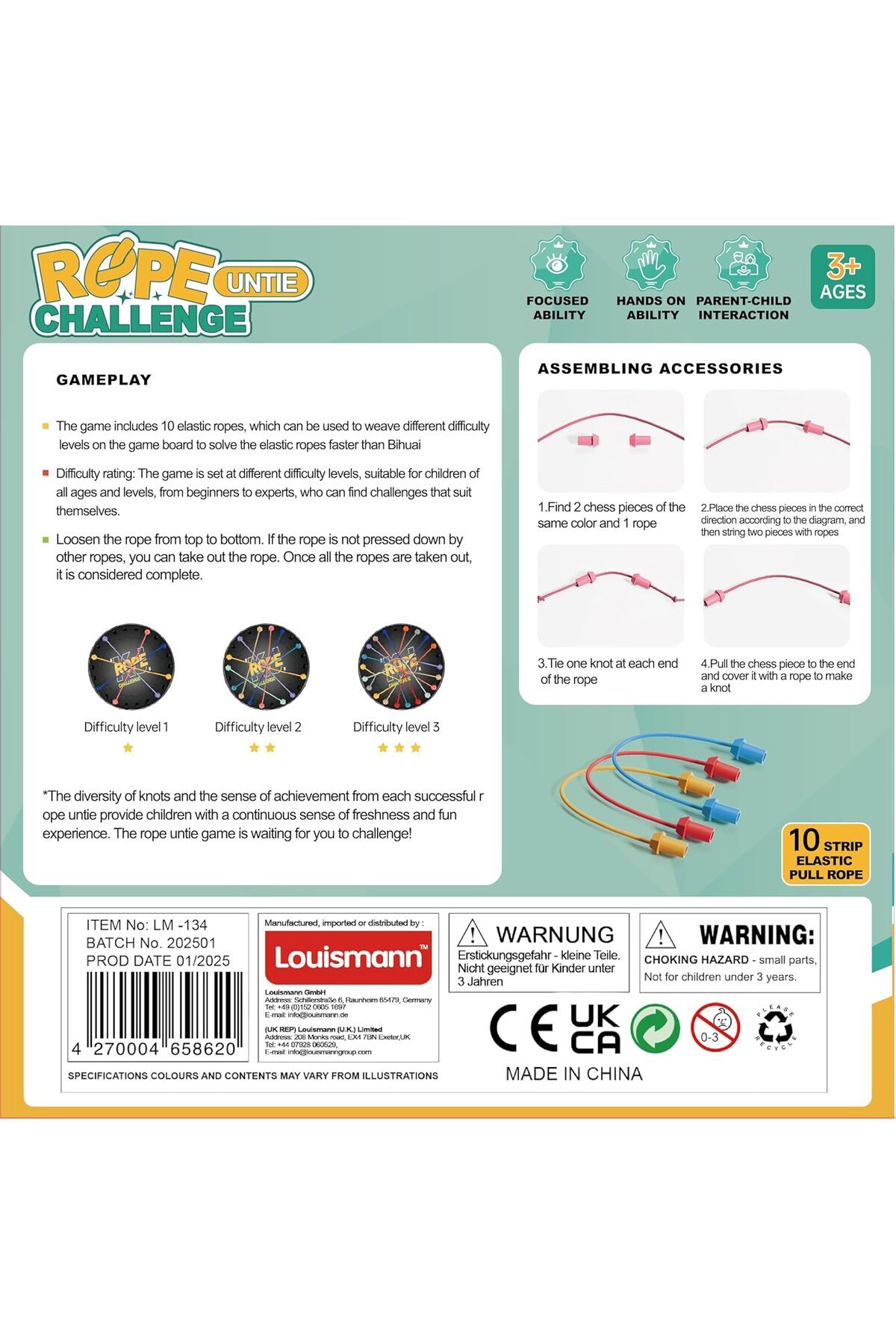 Toy-Louisman Brain Rope Puzzle Challenge Game with Logical Rope 7